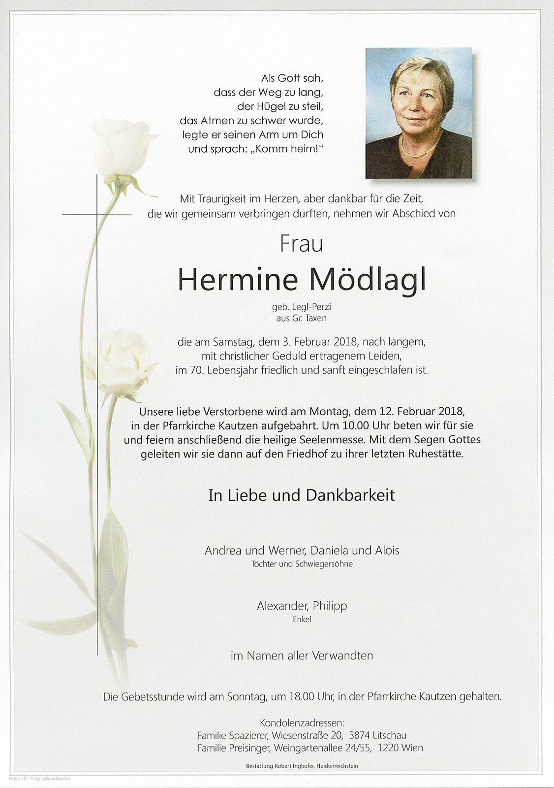 Traueranzeige von Hermine Mödlagl