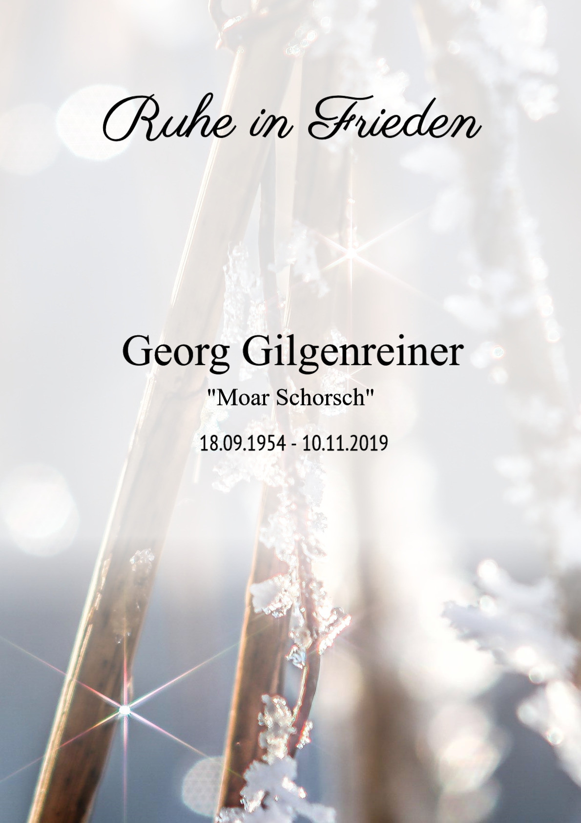 Traueranzeige von Georg Gilgenreiner