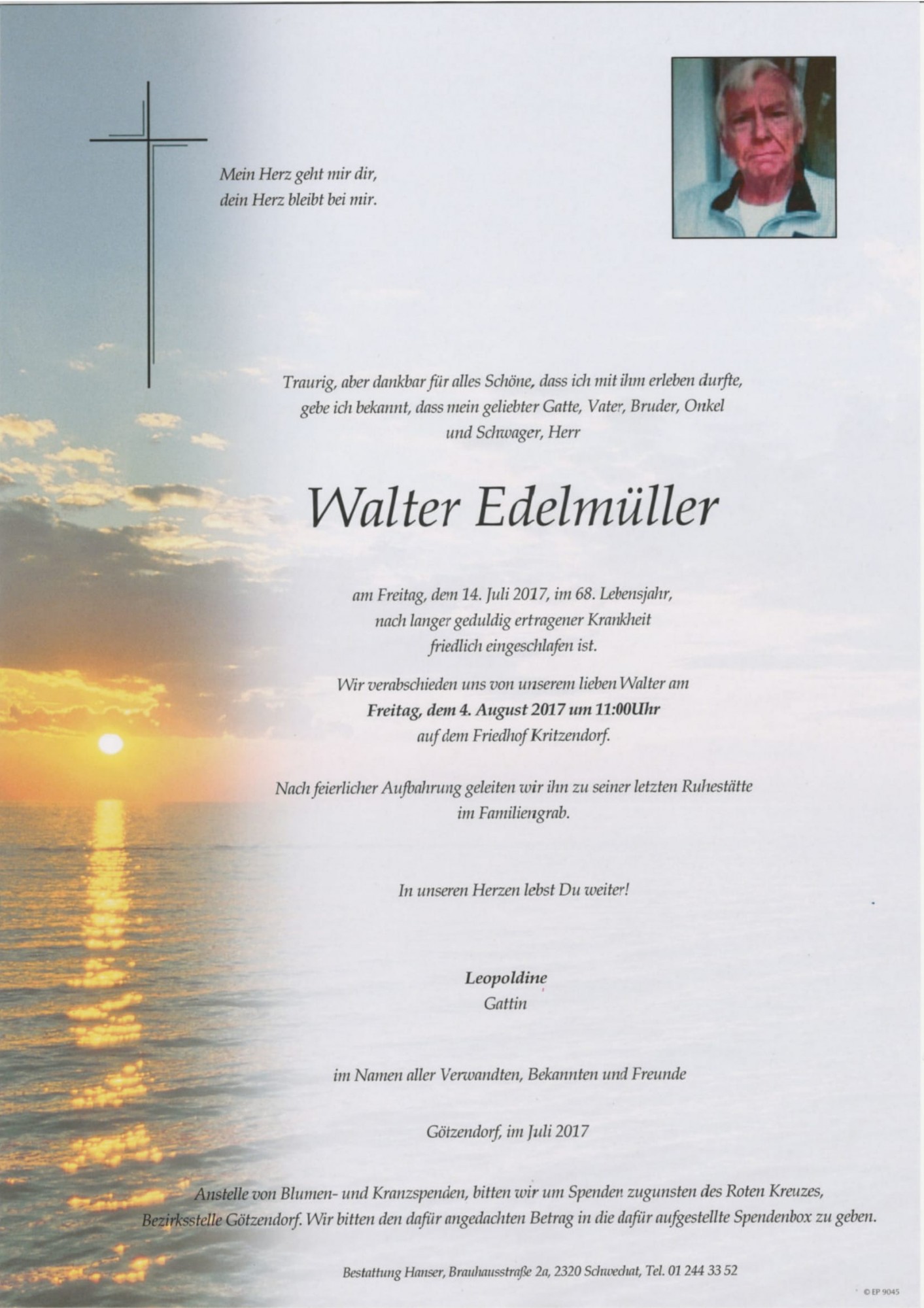Traueranzeige von Walter Edelmüller