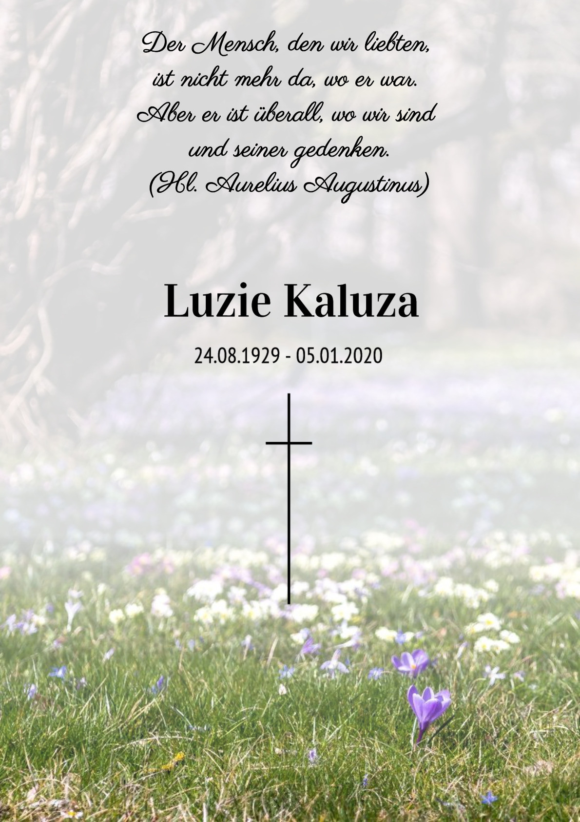 Traueranzeige von Luzie Kaluza