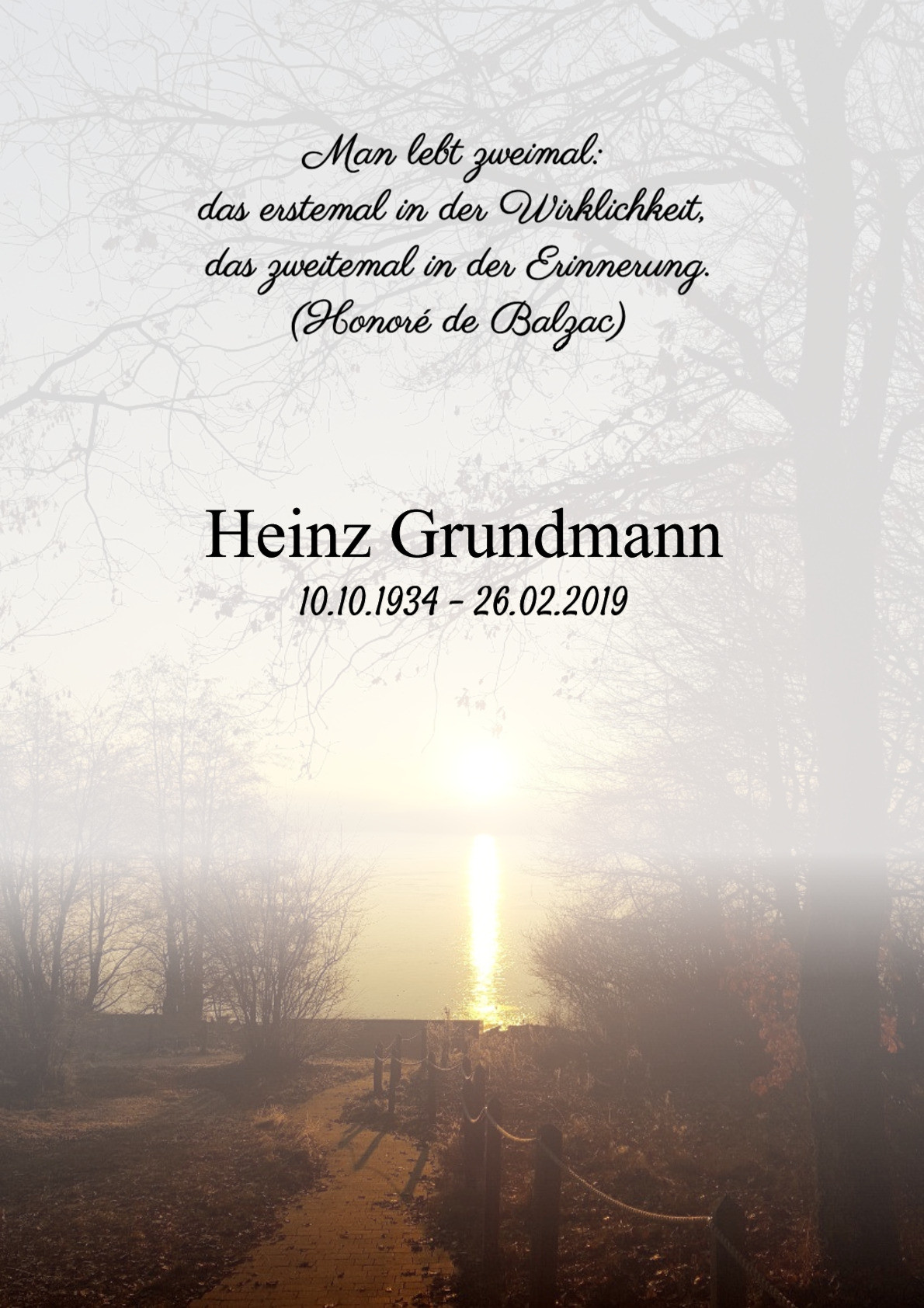 Traueranzeige von Heinz Grundmann