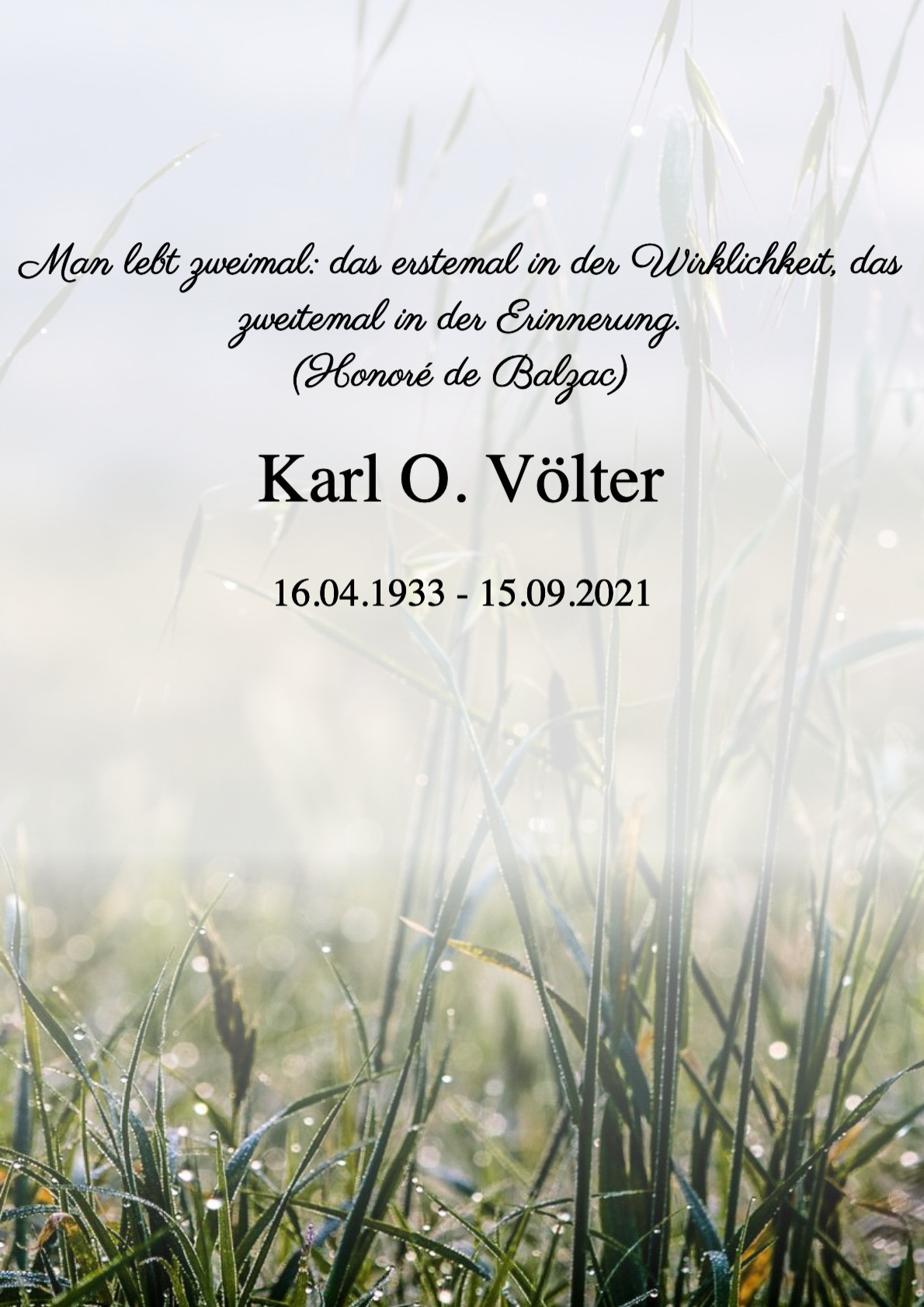 Traueranzeige von Karl O. Völter