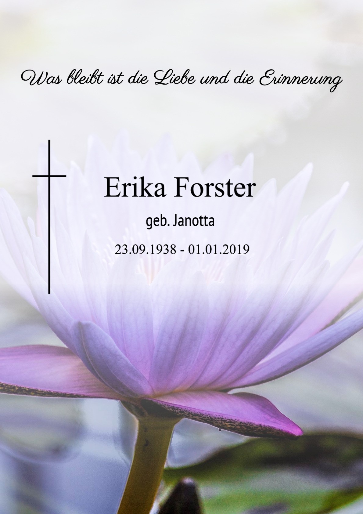 Traueranzeige von Erika Forster
