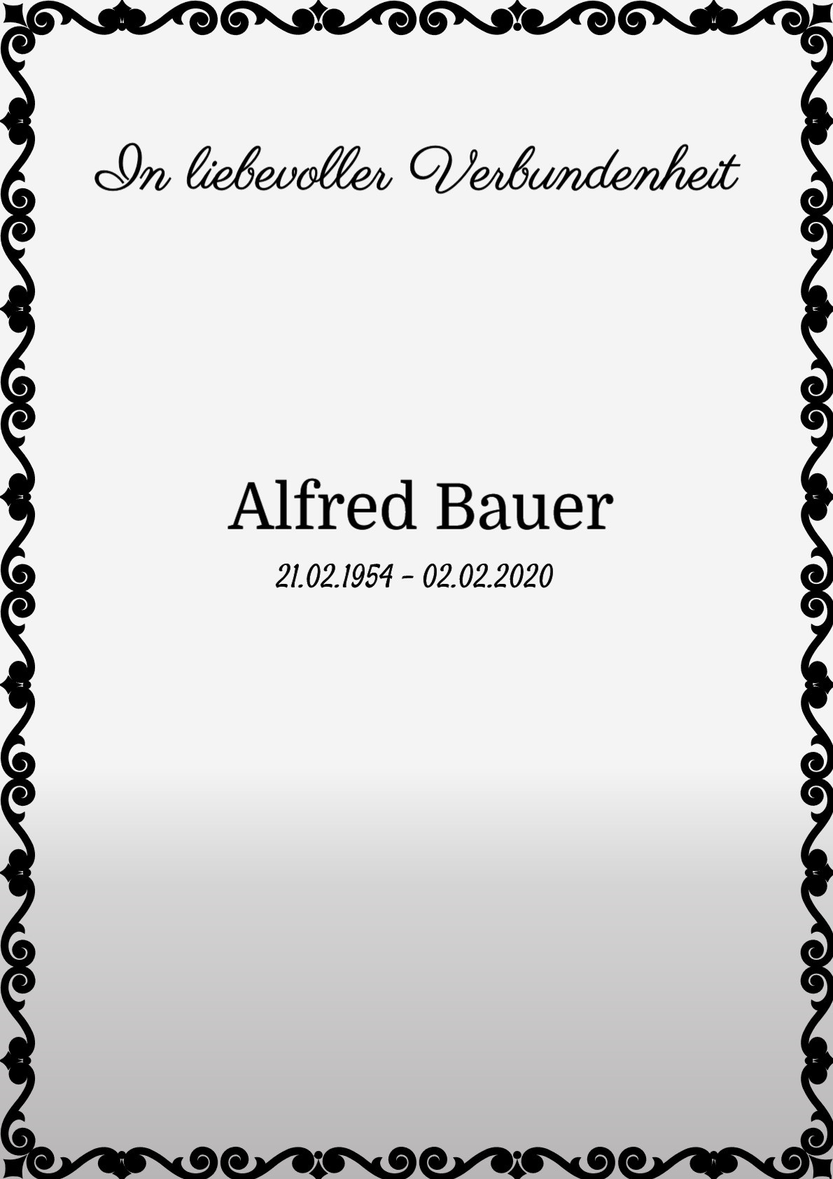 Traueranzeige von Alfred Bauer