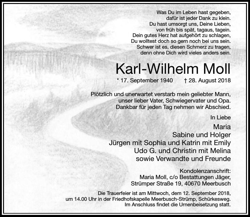Traueranzeige von Karl-Wilhelm Moll