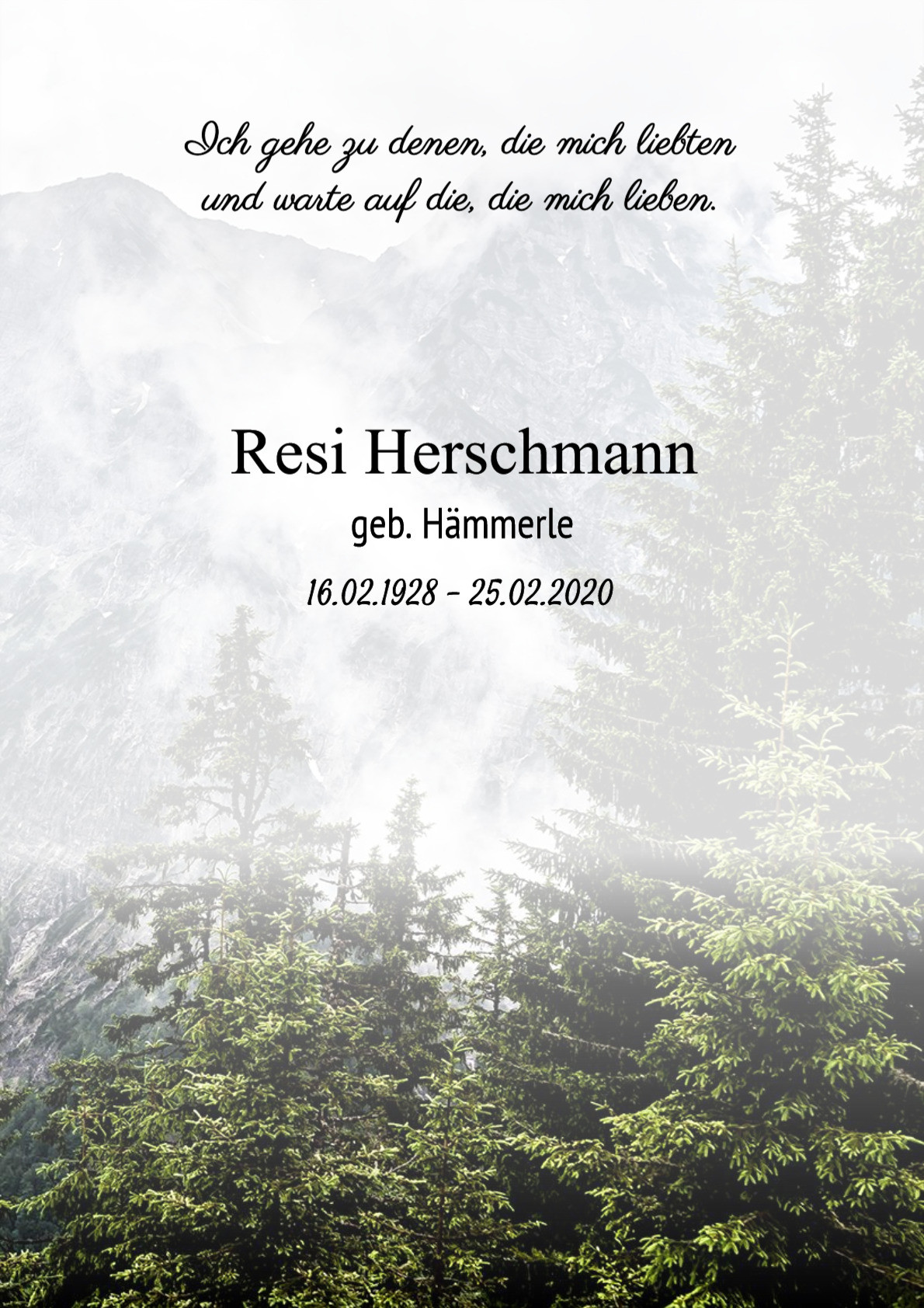 Traueranzeige von Resi Herschmann