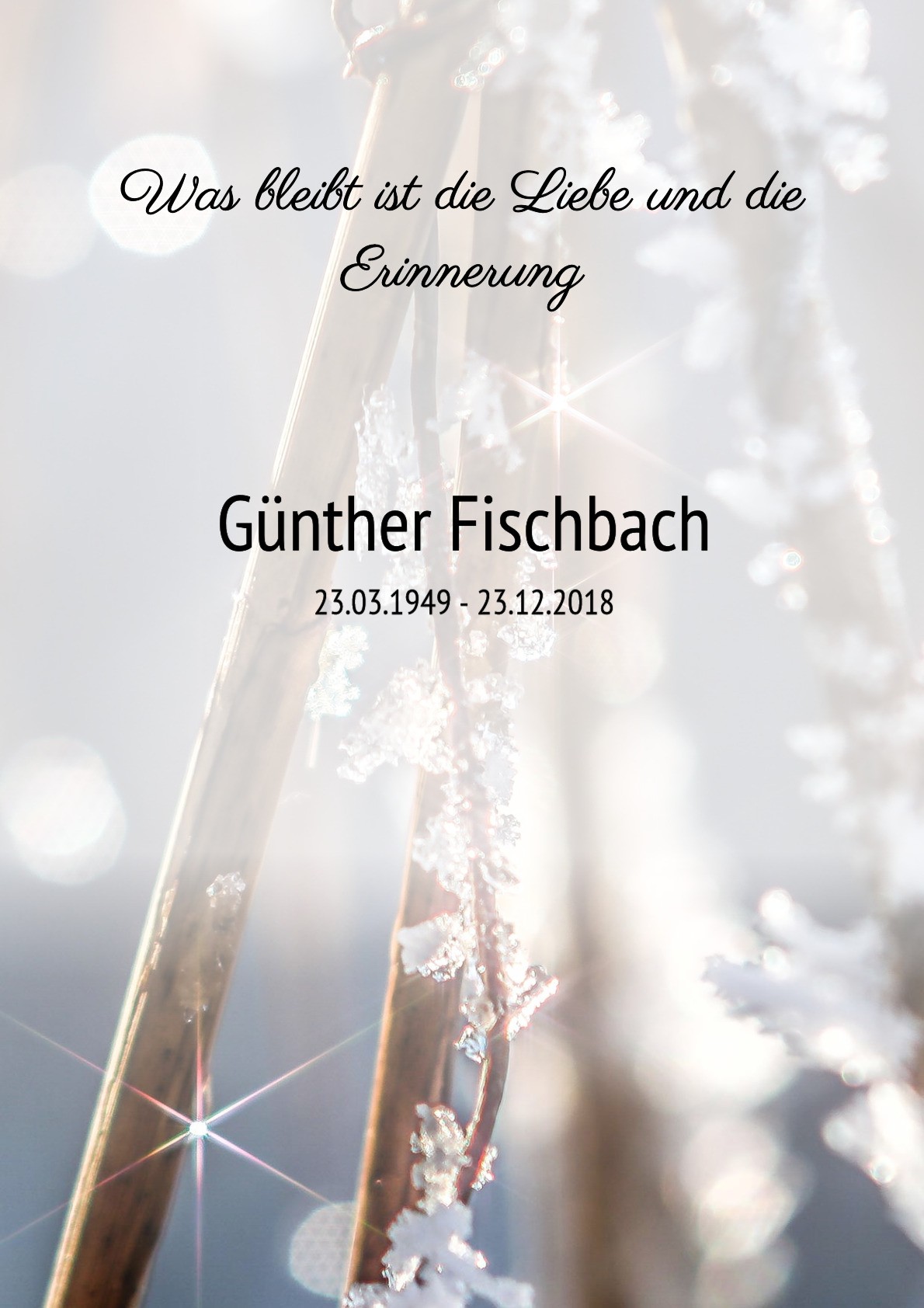 Traueranzeige von Günther Fischbach