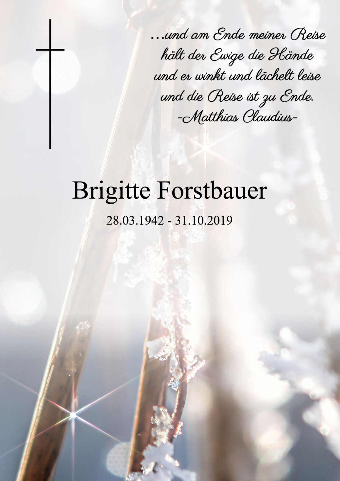 Traueranzeige von Brigitte Forstbauer