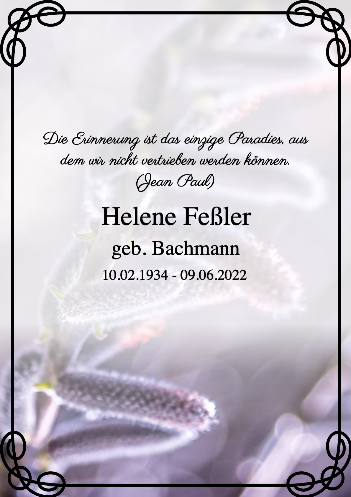 Traueranzeige von Helene Feßler