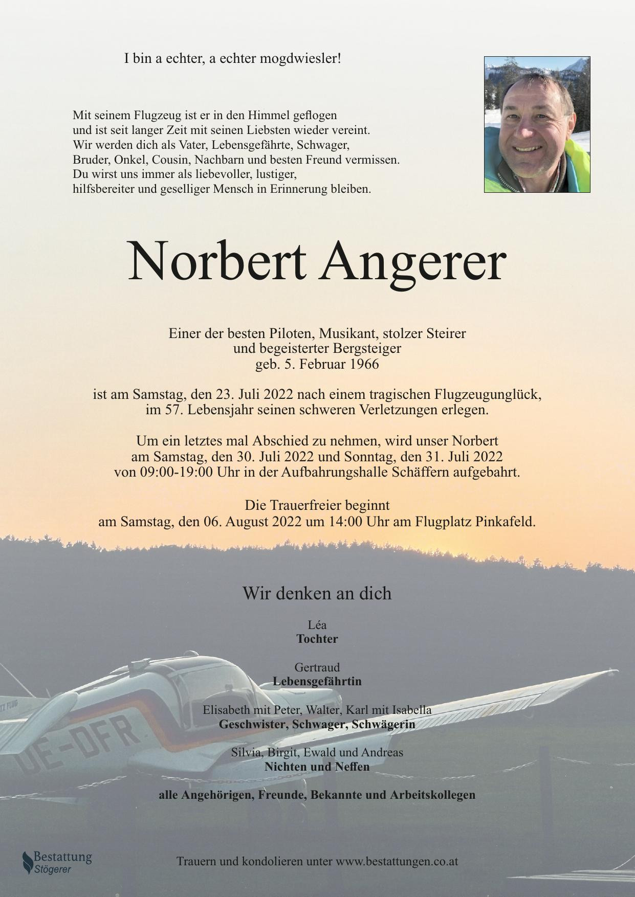Traueranzeige von Norbert Angerer