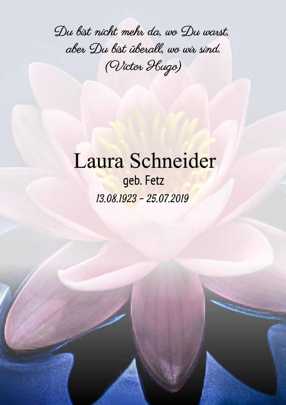Traueranzeige von Laura Schneider