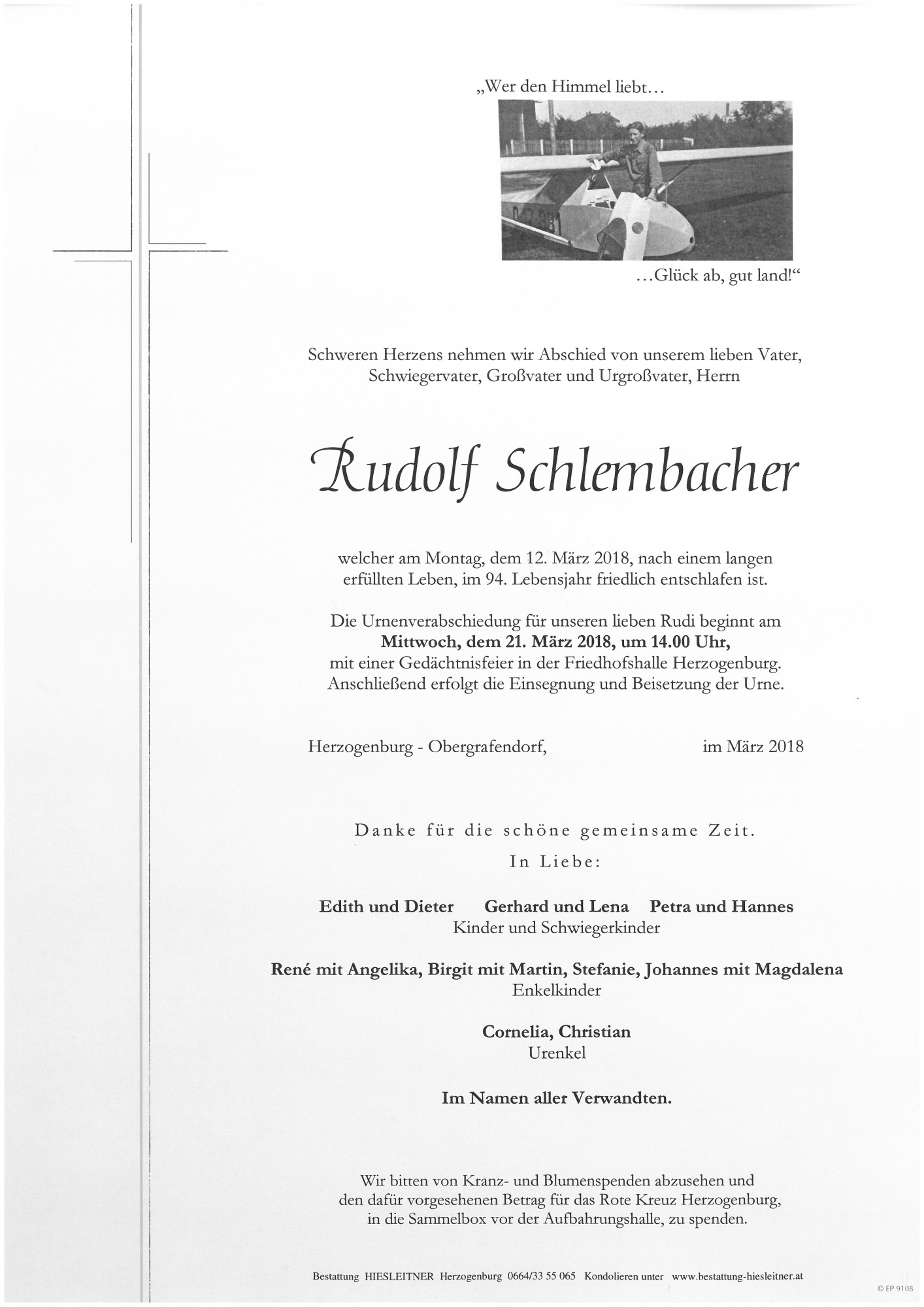 Traueranzeige von Rudolf Schlembacher