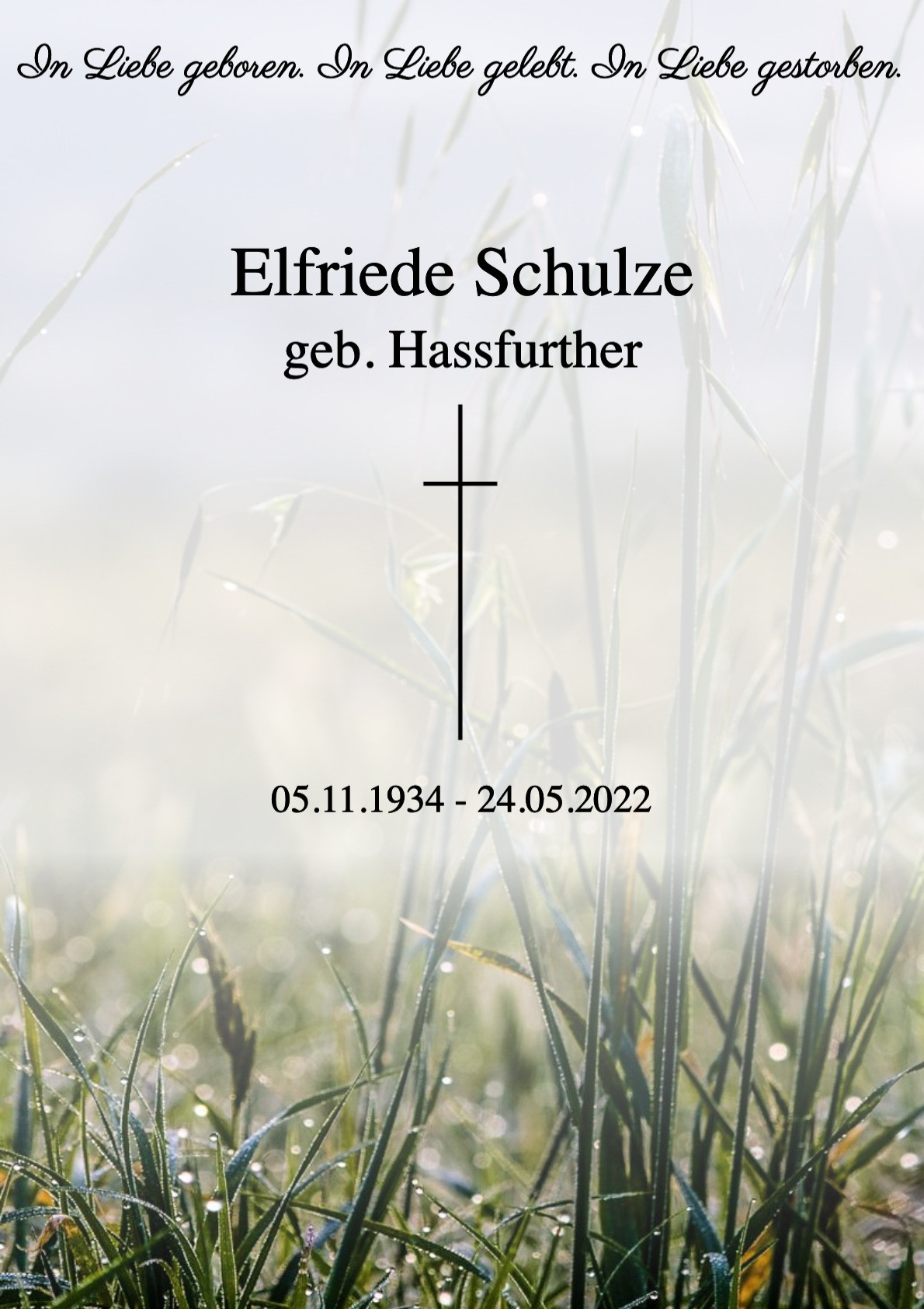 Traueranzeige von Elfriede Schulze