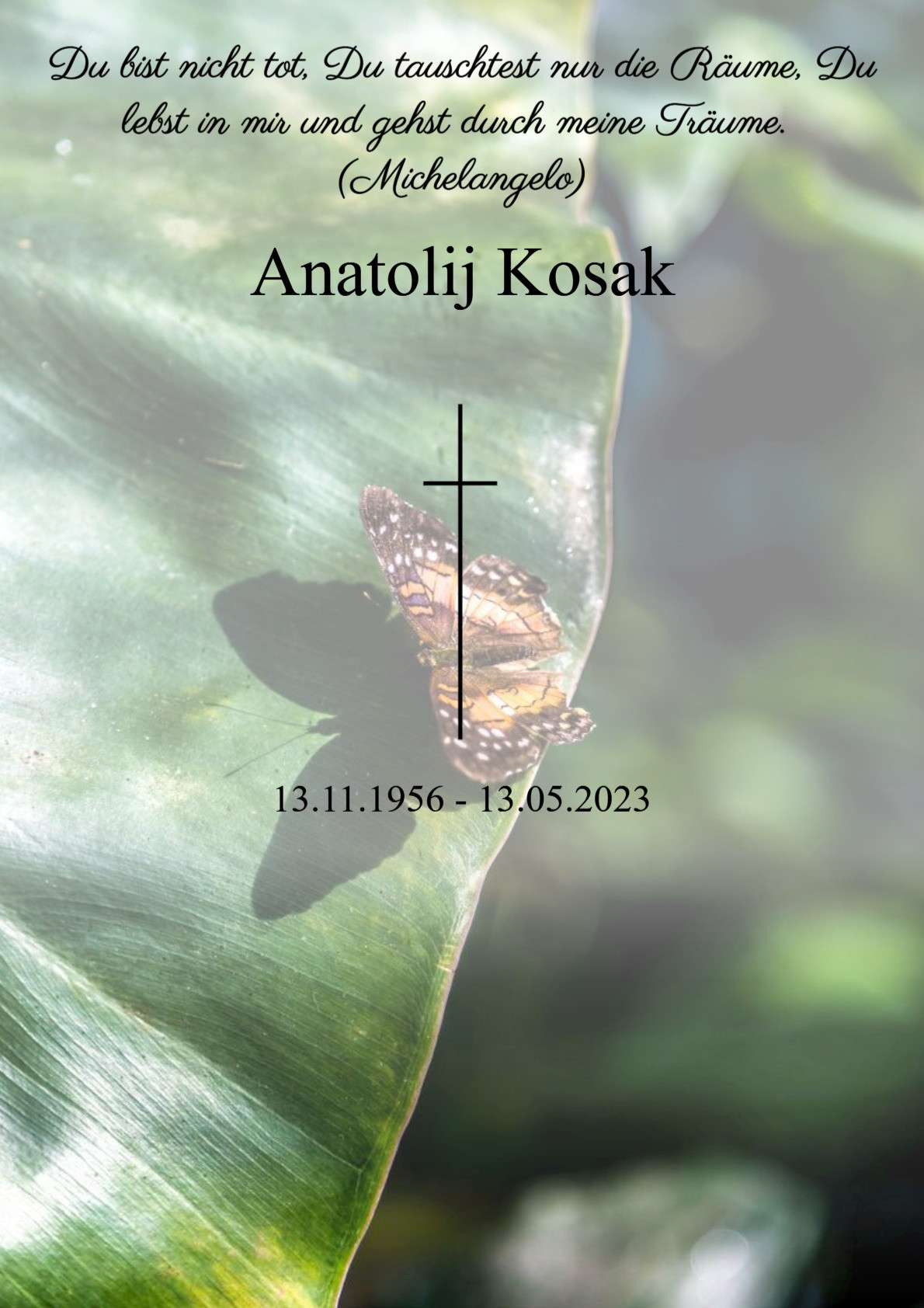 Traueranzeige von Anatolij Kosak