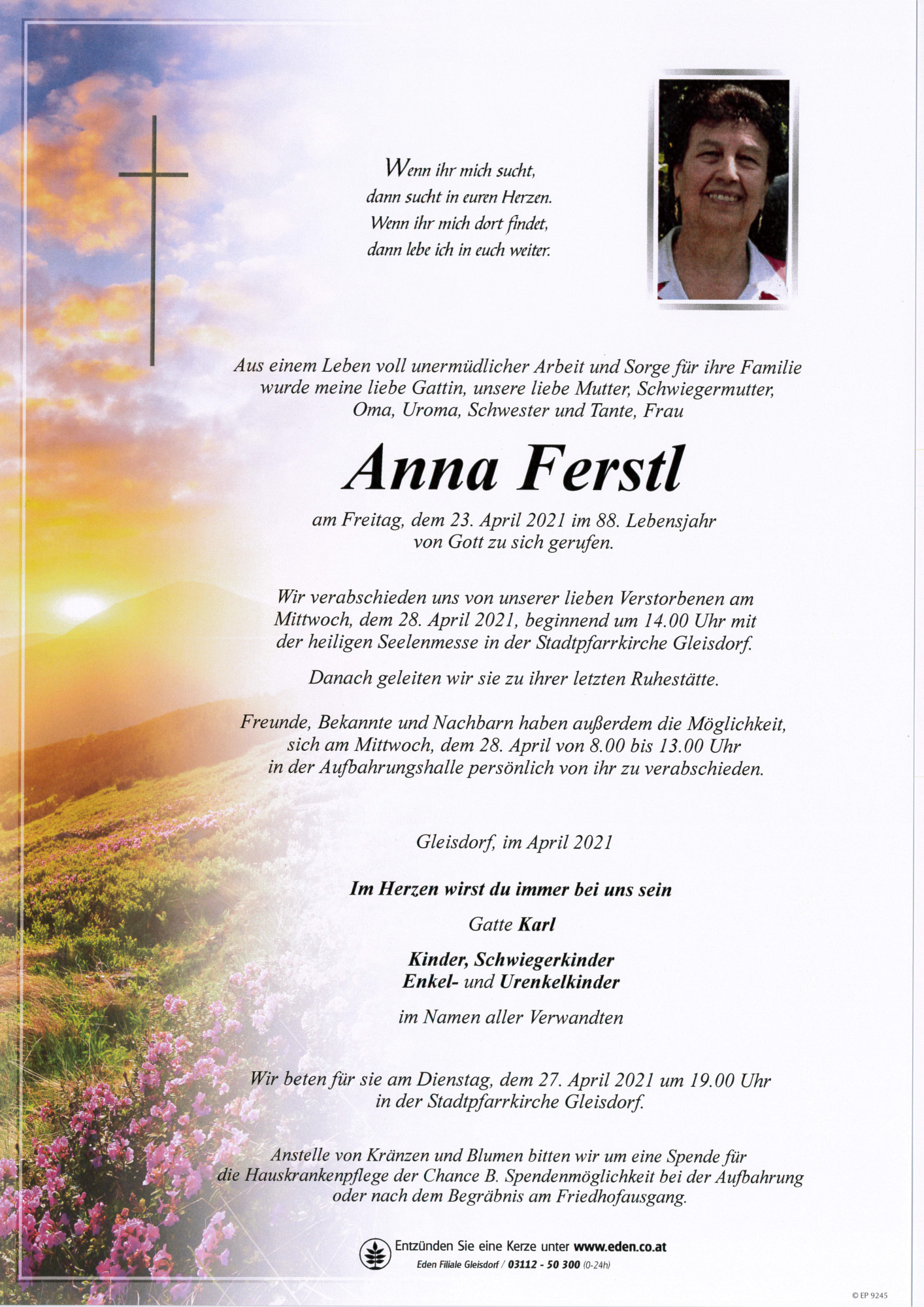 Traueranzeige von Anna Ferstl