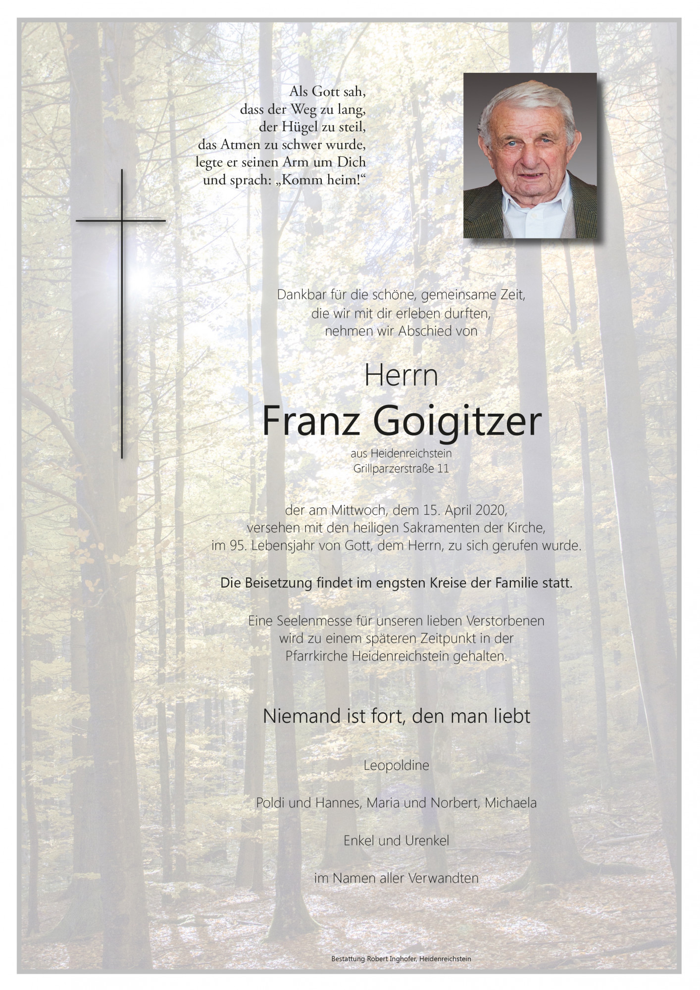 Traueranzeige von Franz Goigitzer