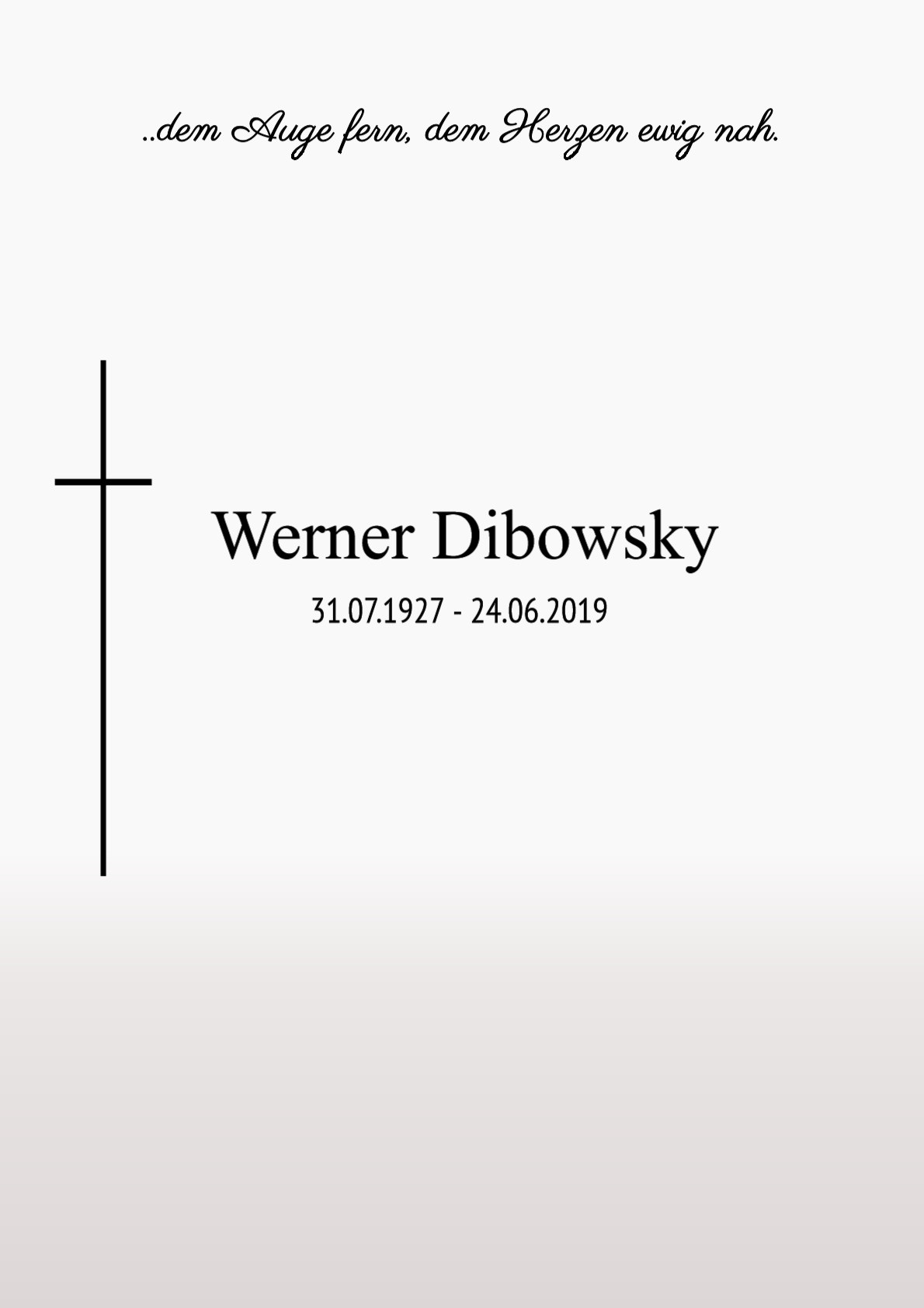 Traueranzeige von Werner Dibowsky