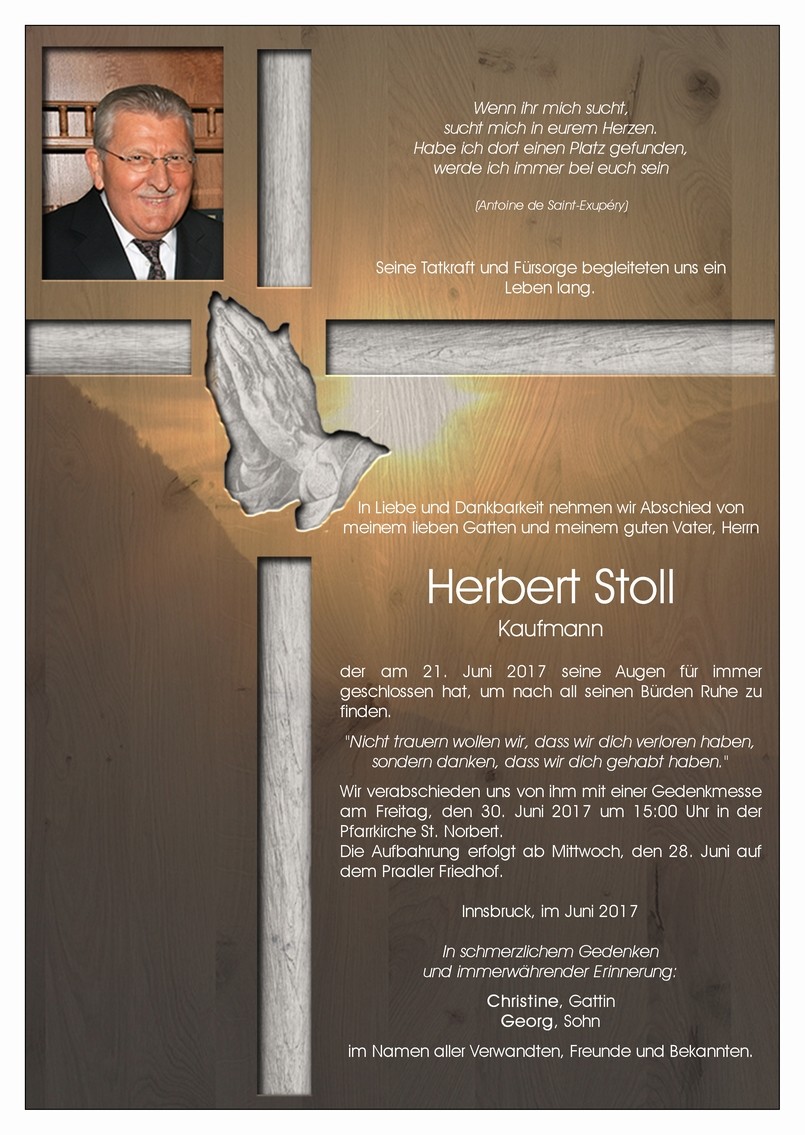 Traueranzeige von Herbert Stoll