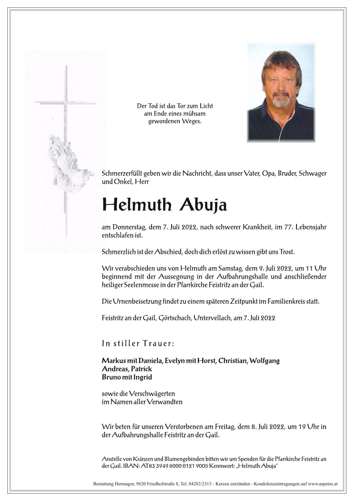 Traueranzeige von Helmuth Abuja