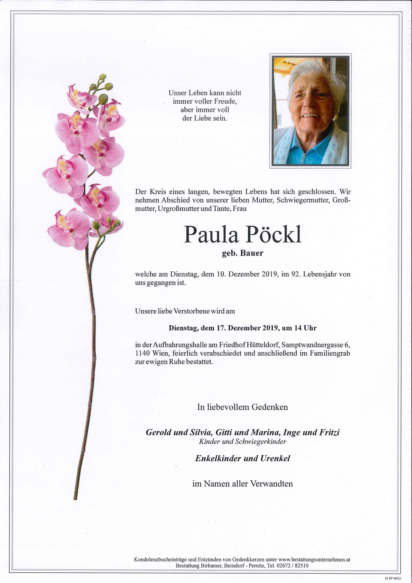 Traueranzeige von Paula Pöckl