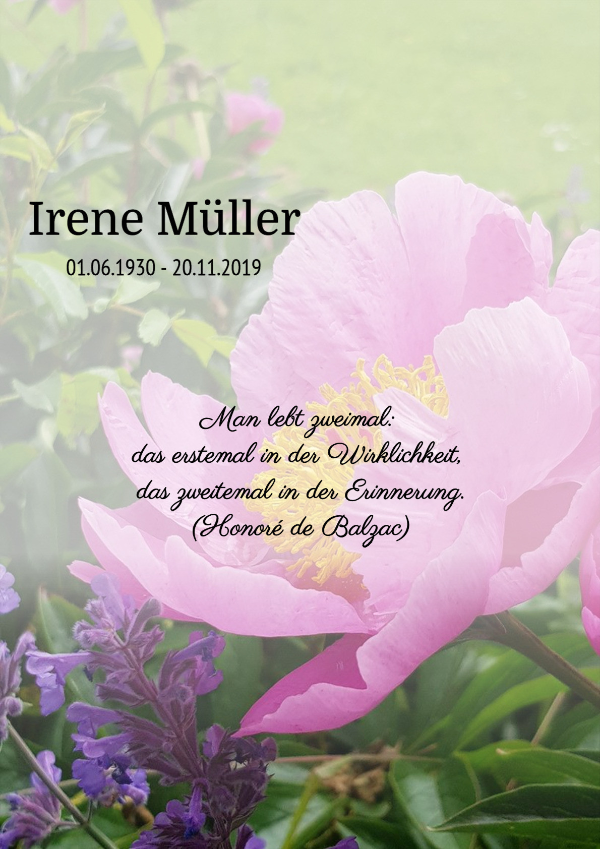 Traueranzeige von Irene Müller