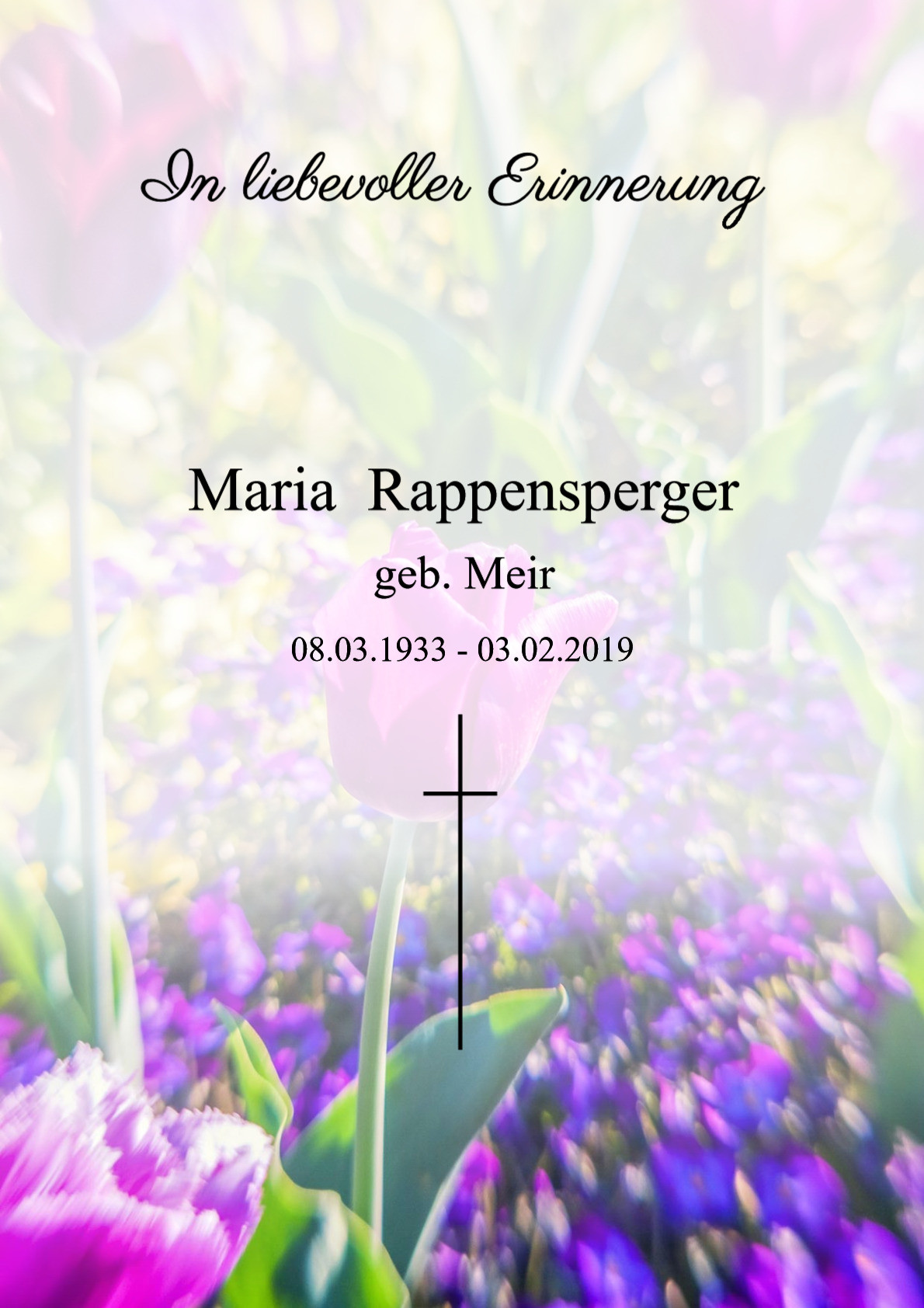 Traueranzeige von Maria Rappensperger