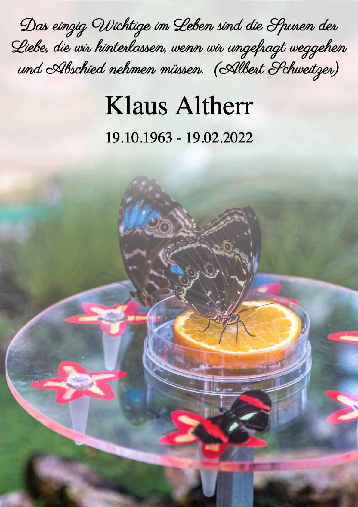 Traueranzeige von Klaus Altherr