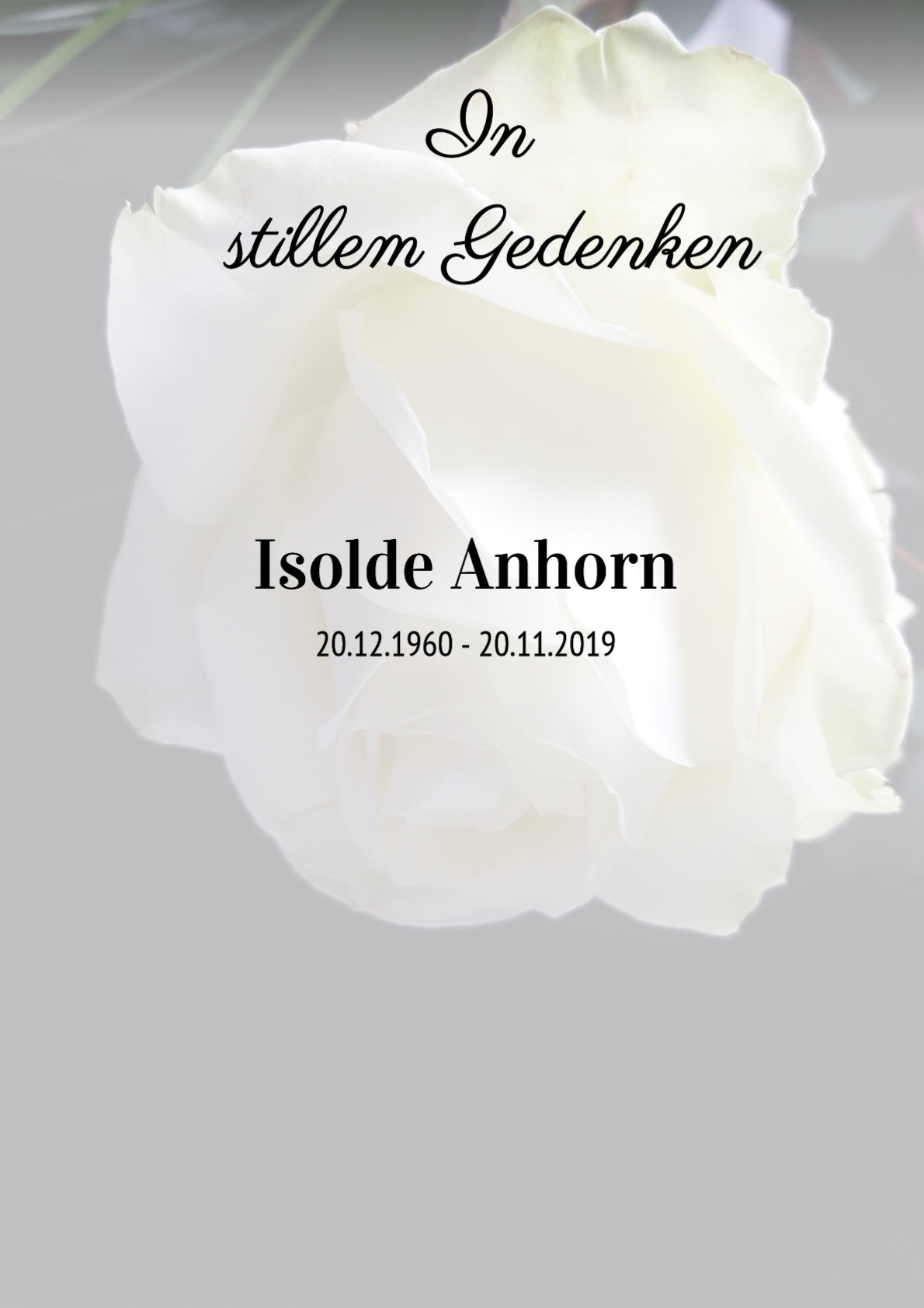 Traueranzeige von Isolde Anhorn