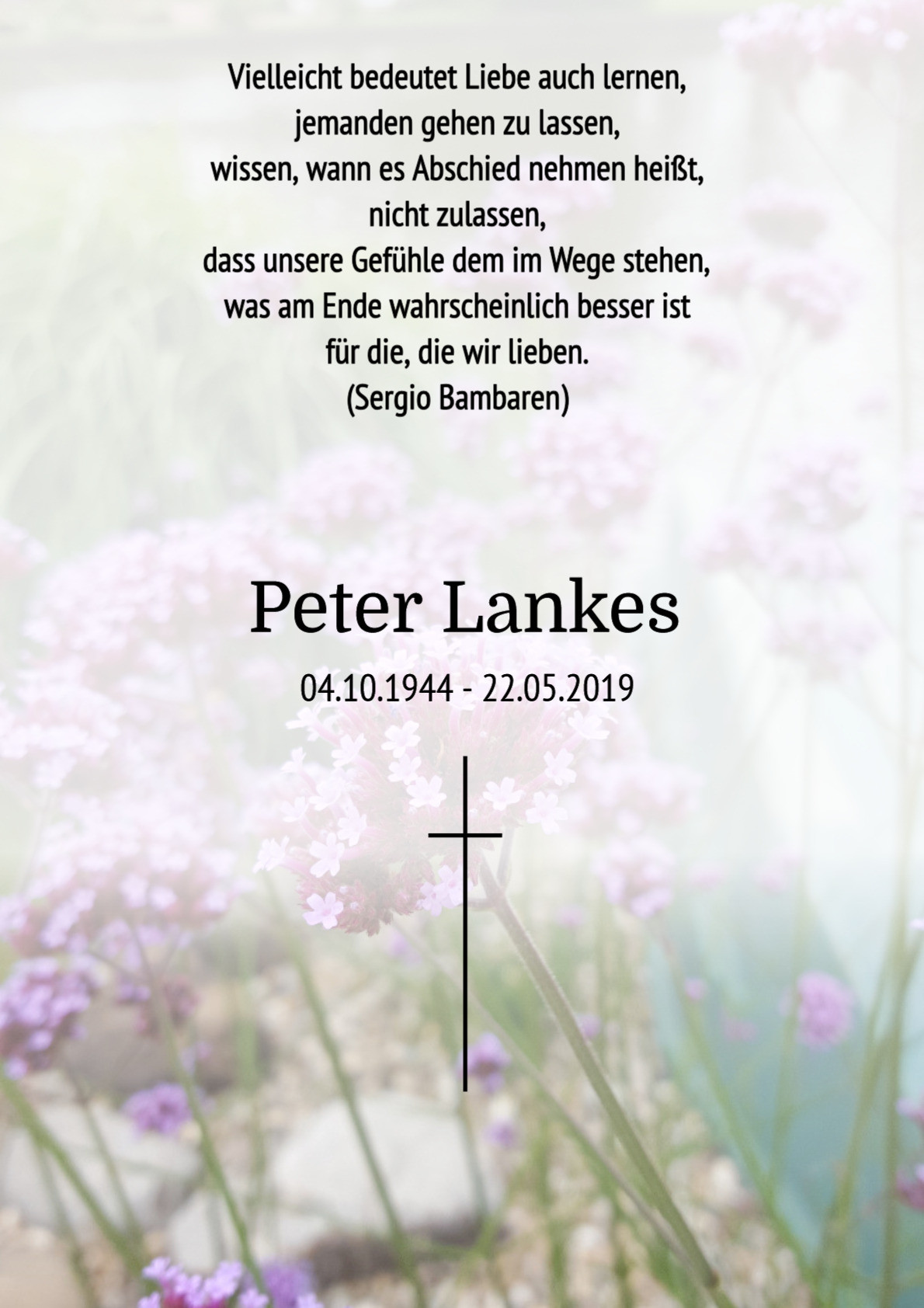 Traueranzeige von Peter Lankes