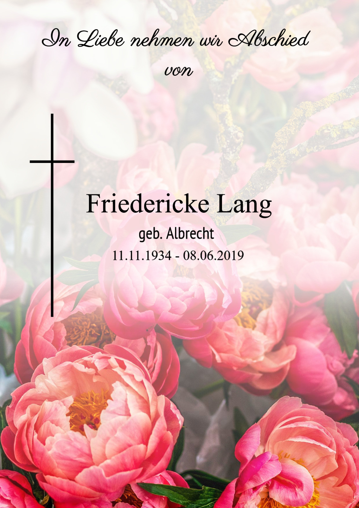 Traueranzeige von Friedericke Lang