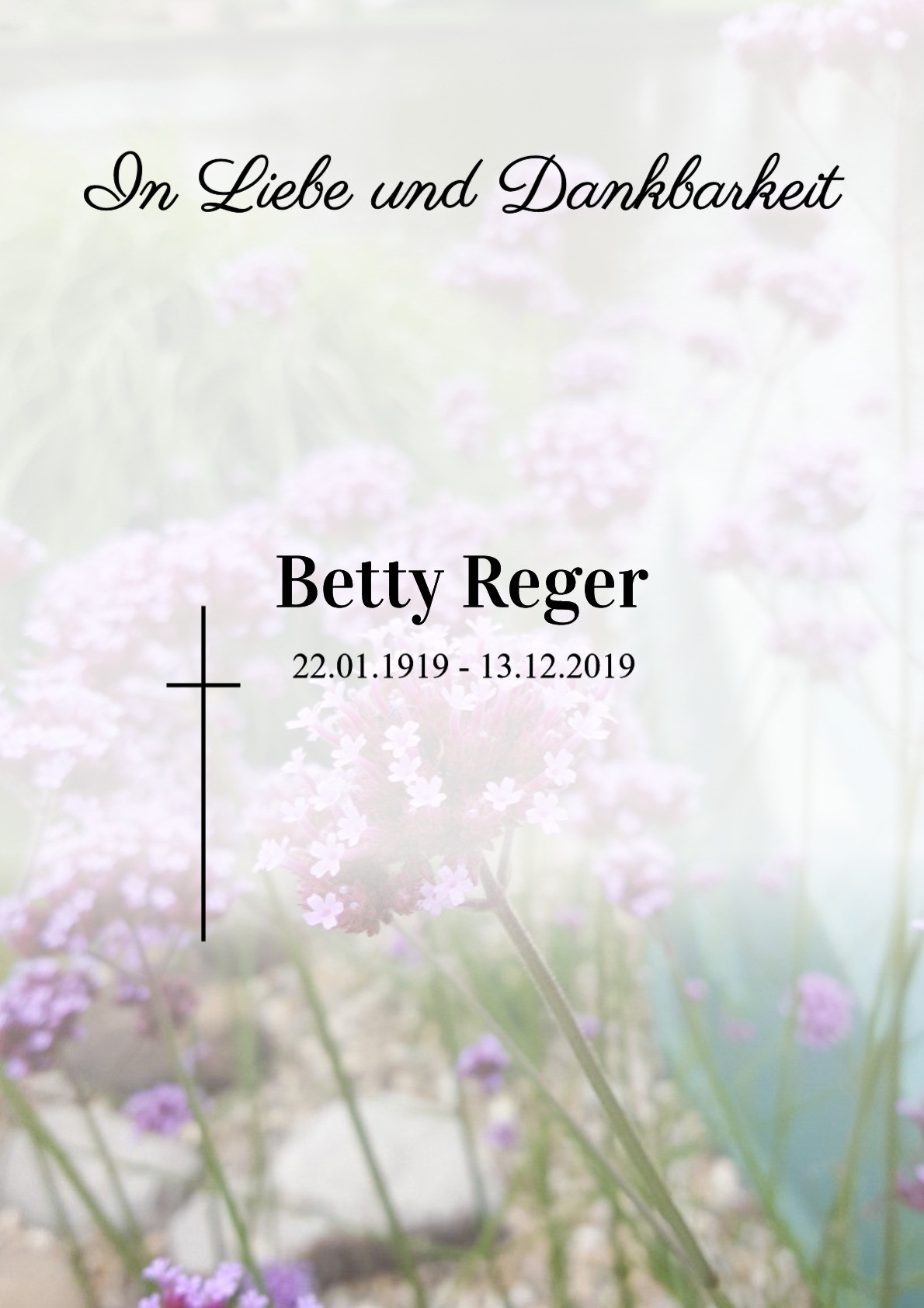 Traueranzeige von Betty Reger