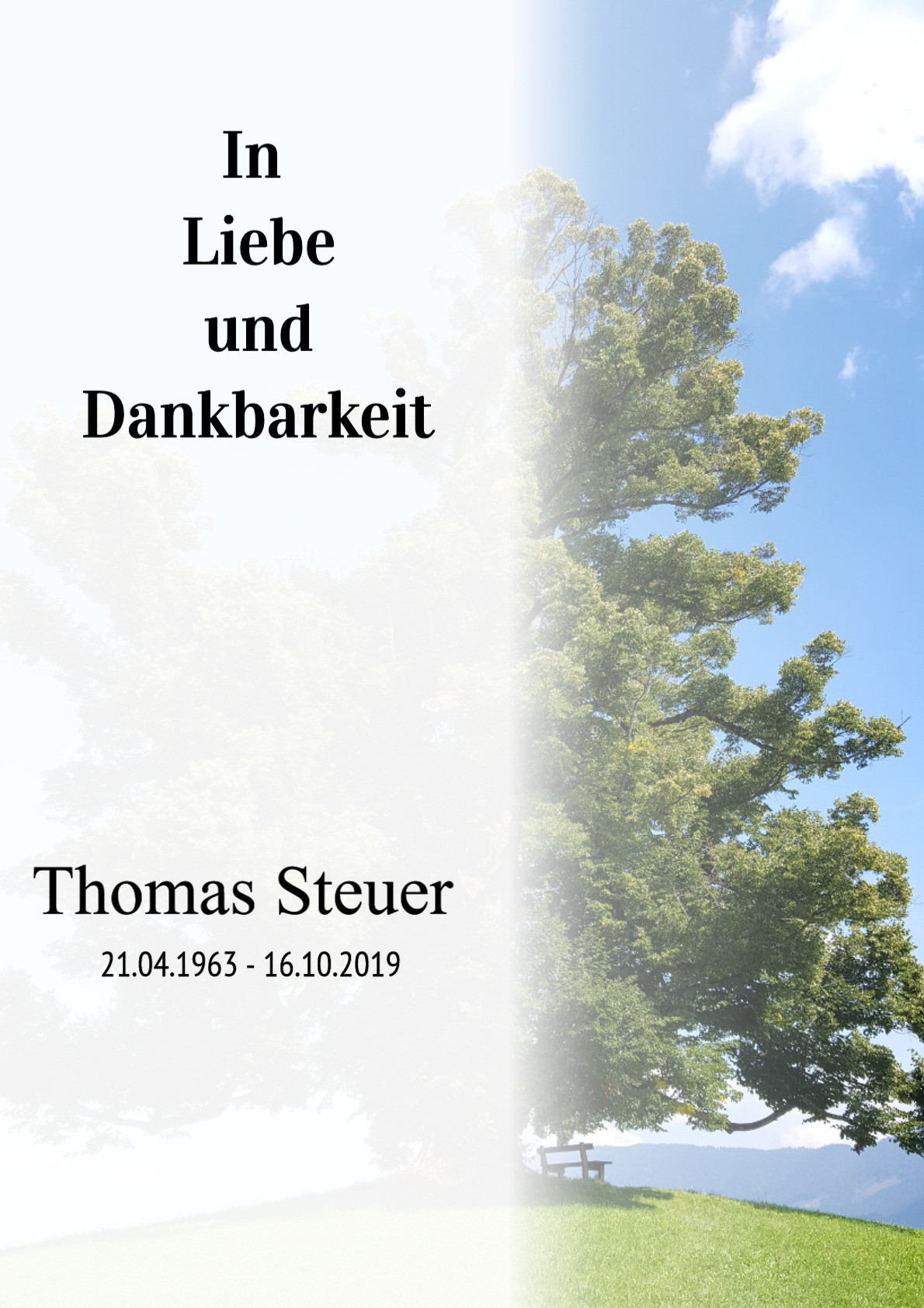 Traueranzeige von Thomas Steuer