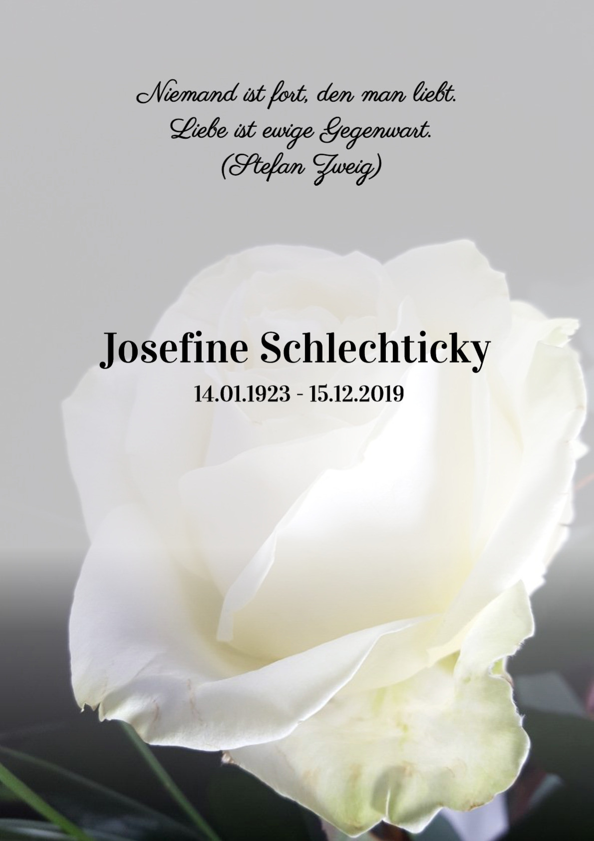 Traueranzeige von Josefine Schlechticky