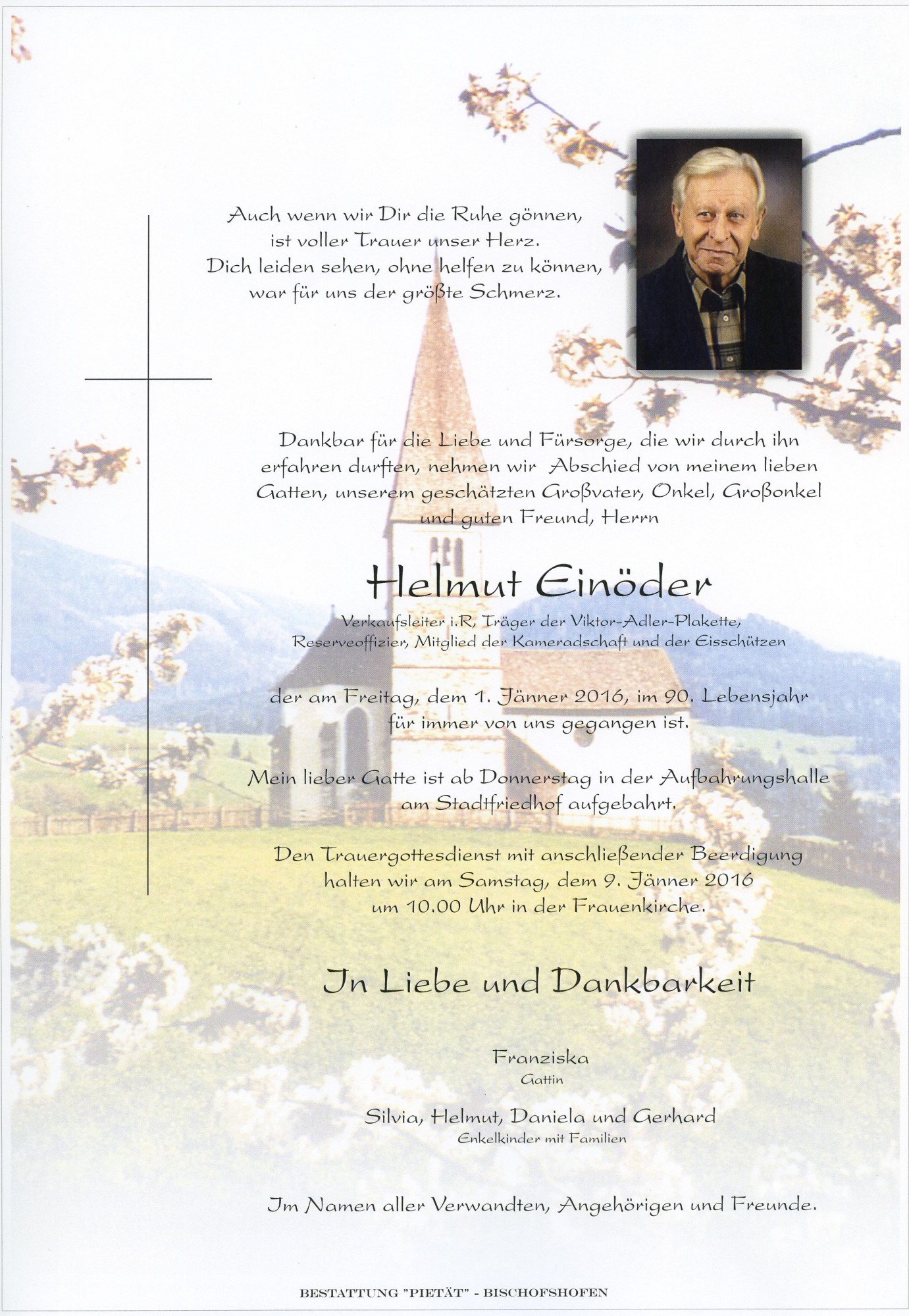 Traueranzeige von Helmut Einöder