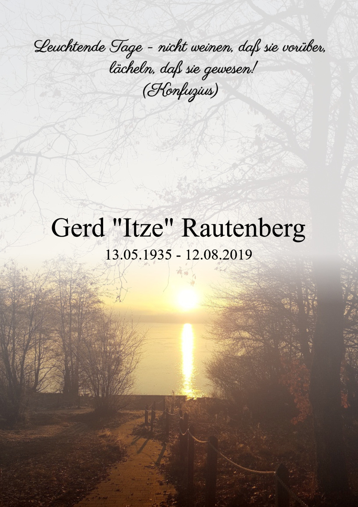 Traueranzeige von Gerd "Itze" Rautenberg