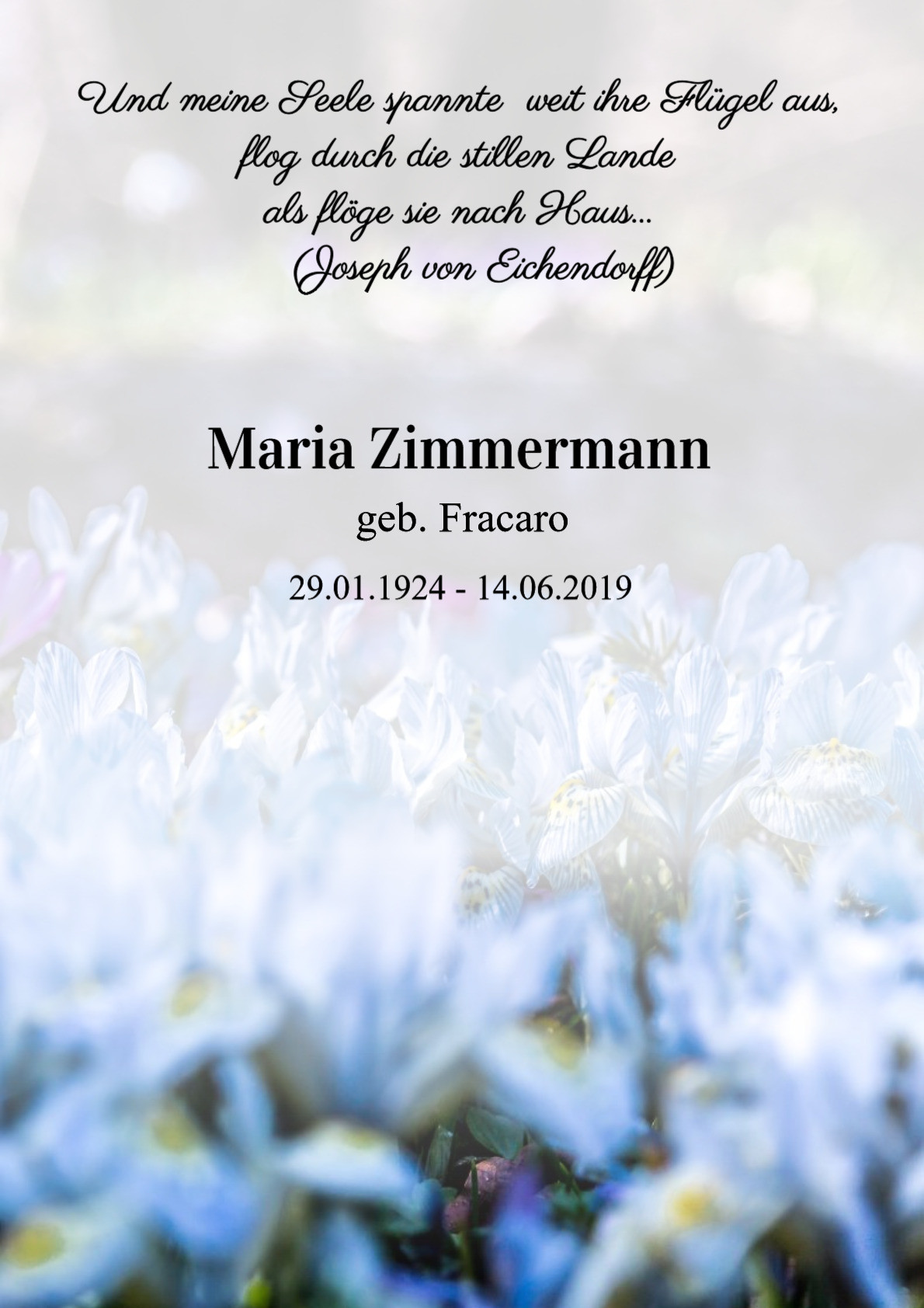 Traueranzeige von Maria Zimmermann