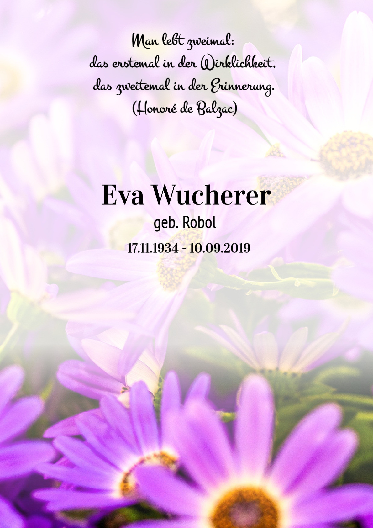 Traueranzeige von Eva Wucherer