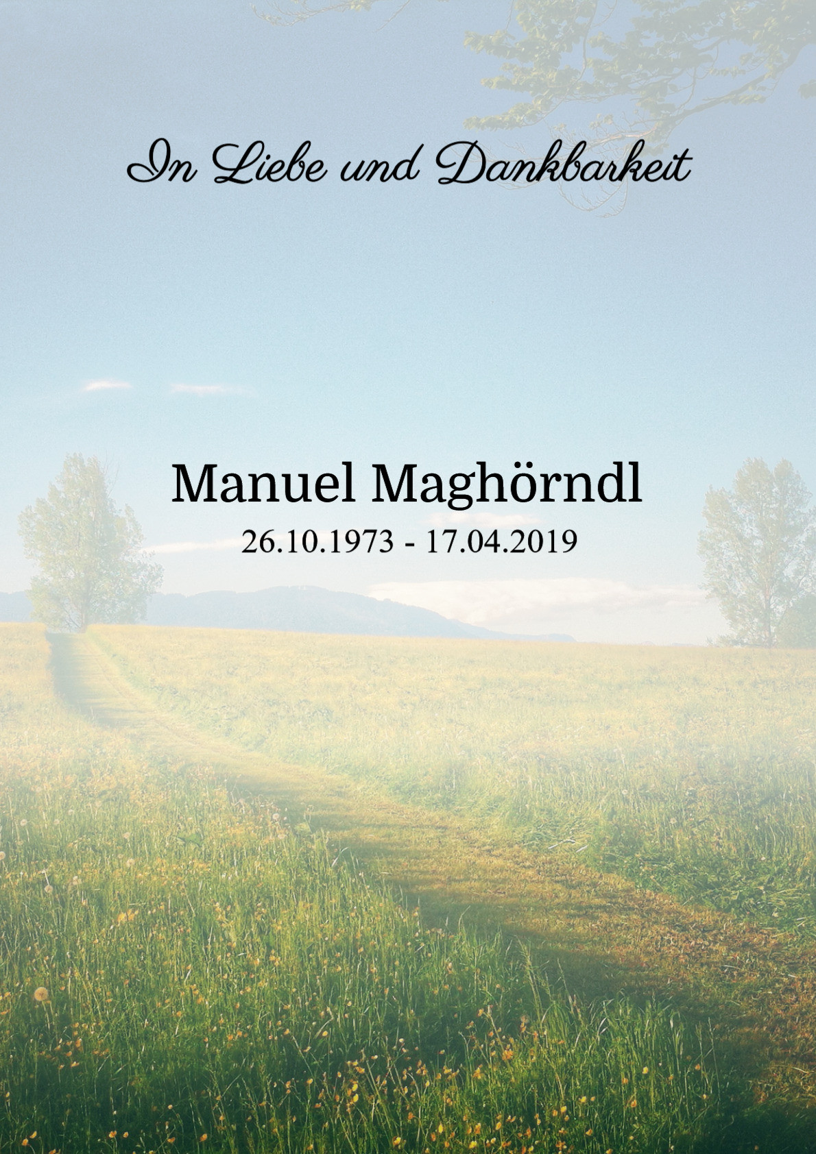 Traueranzeige von Manuel Maghörndl