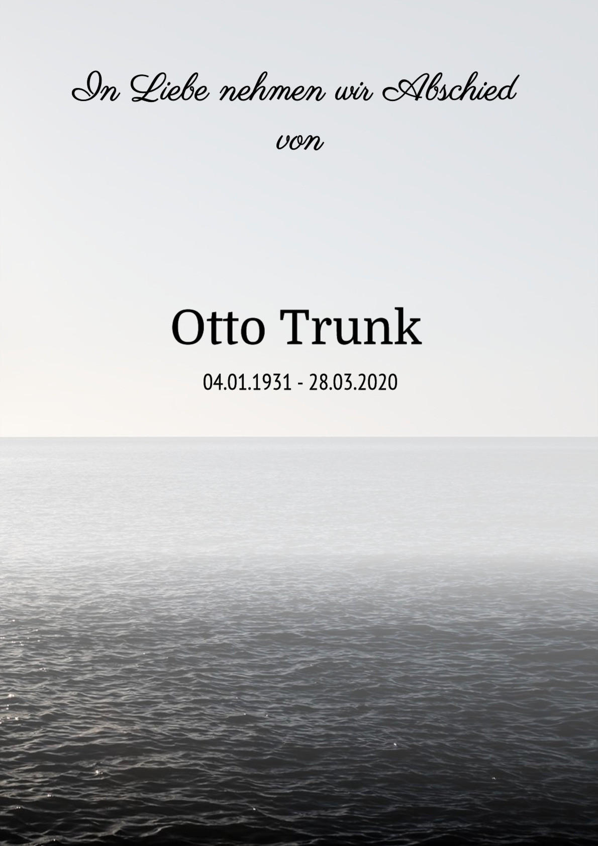 Traueranzeige von Otto Trunk