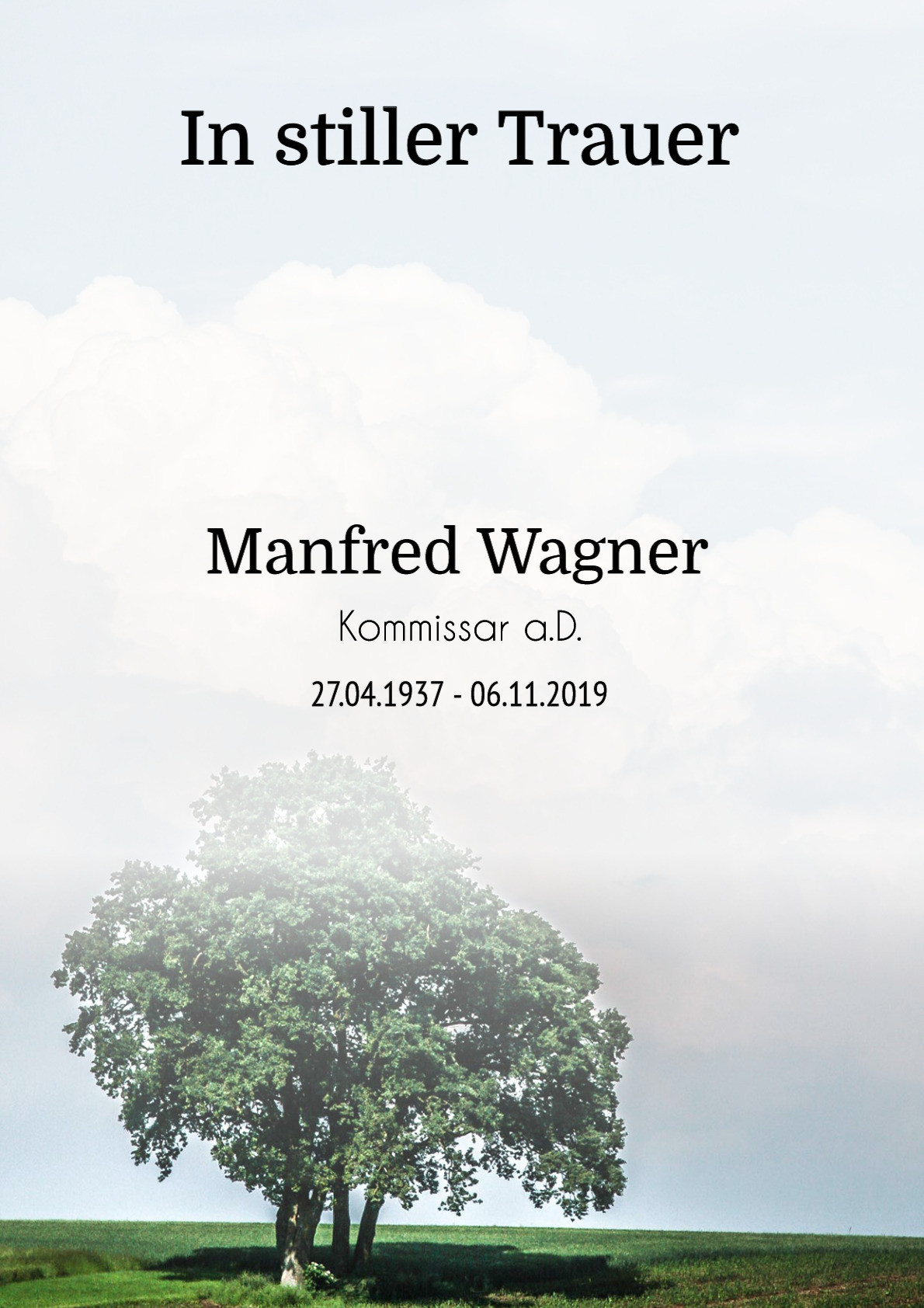 Traueranzeige von Manfred Wager