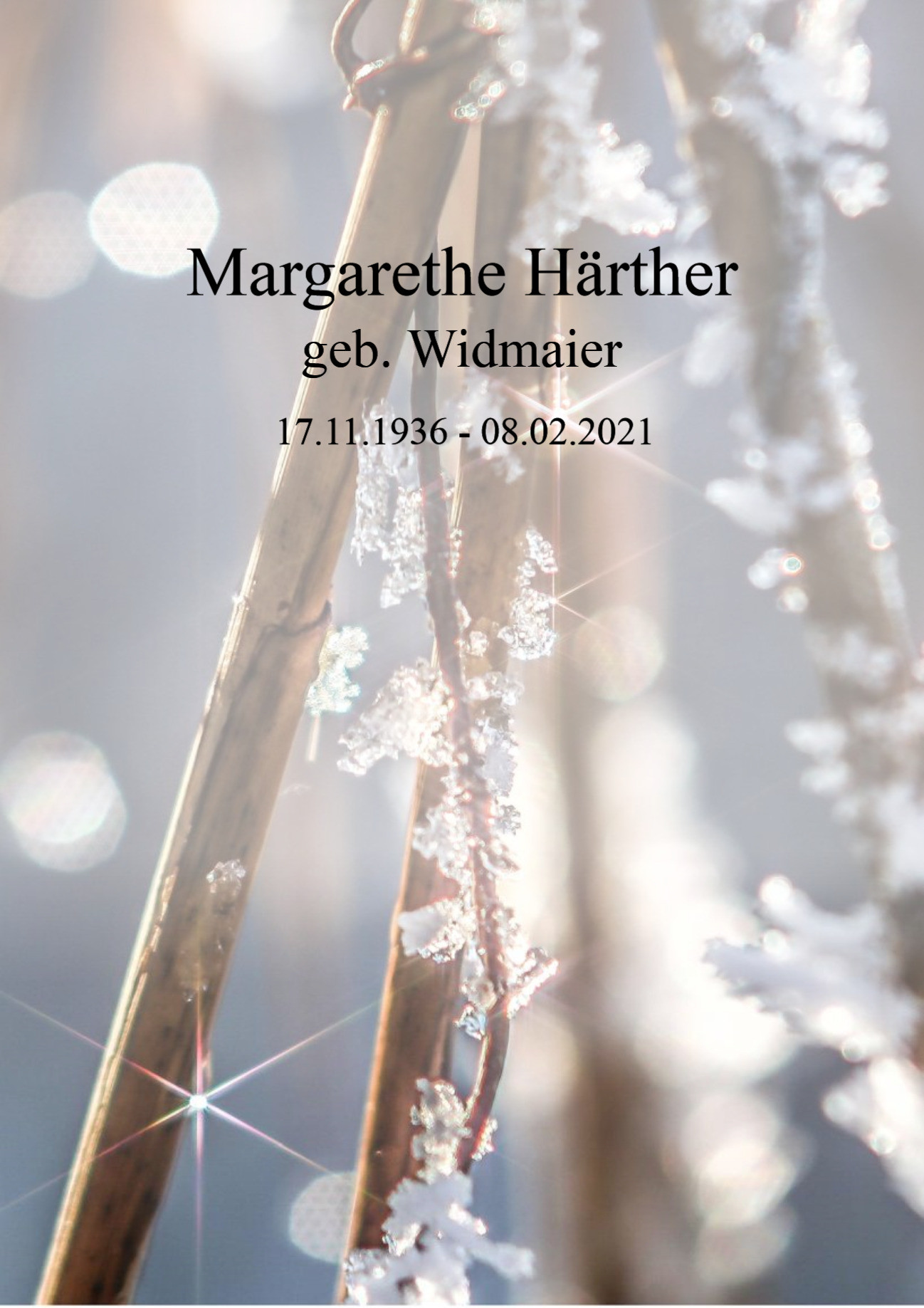 Traueranzeige von Margarethe Härther
