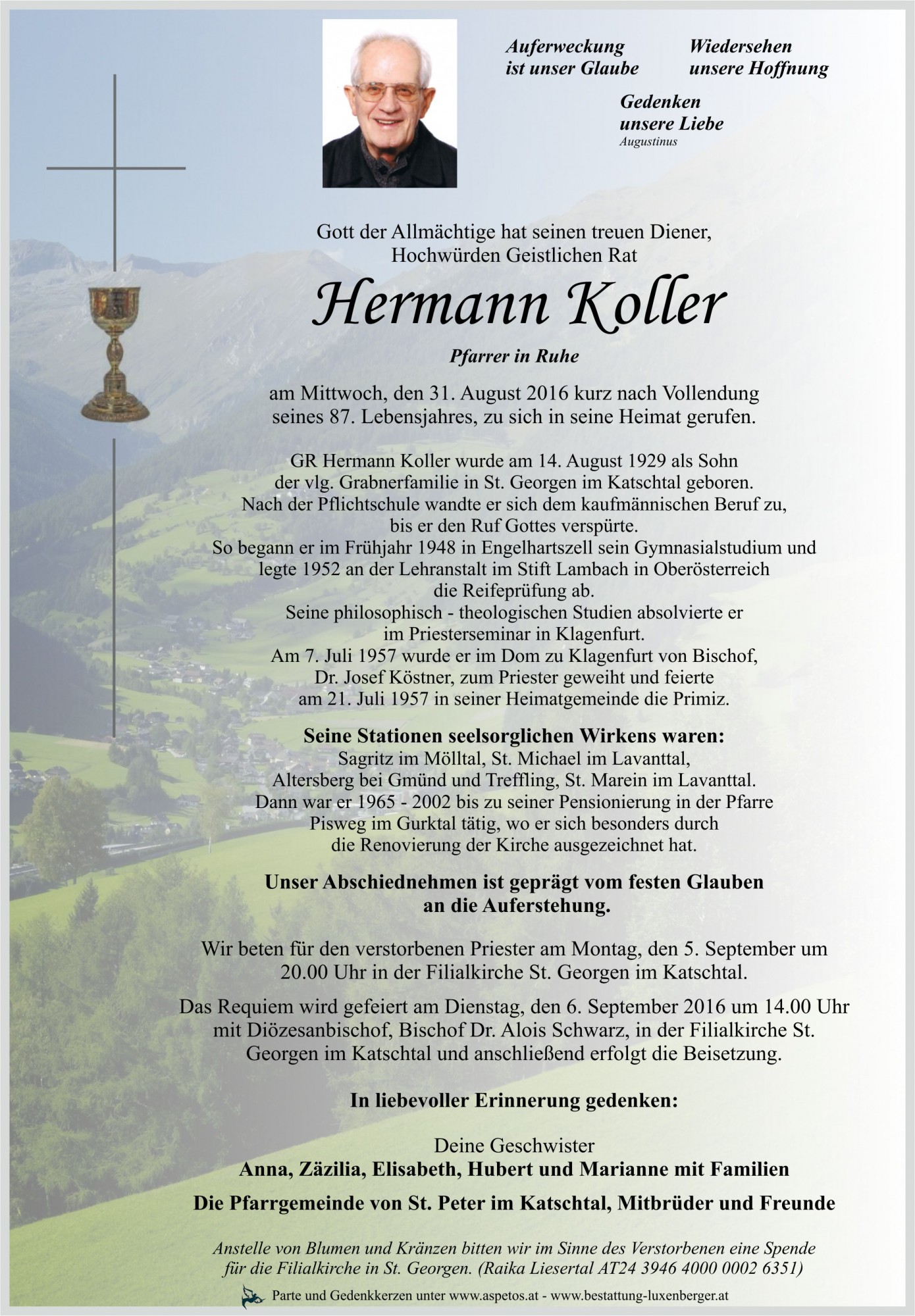Traueranzeige von GR Hermann Koller