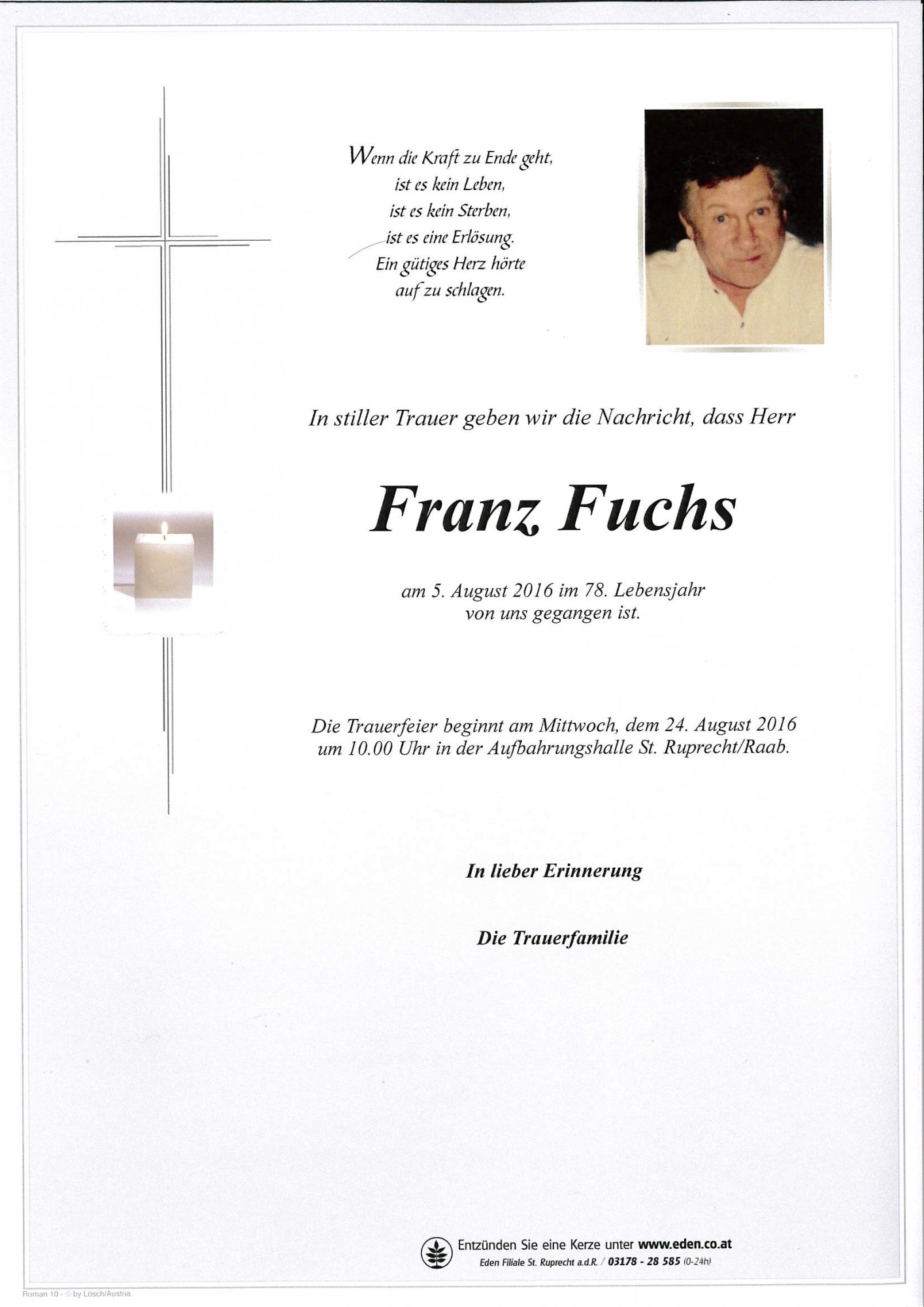 Traueranzeige von Franz Fuchs