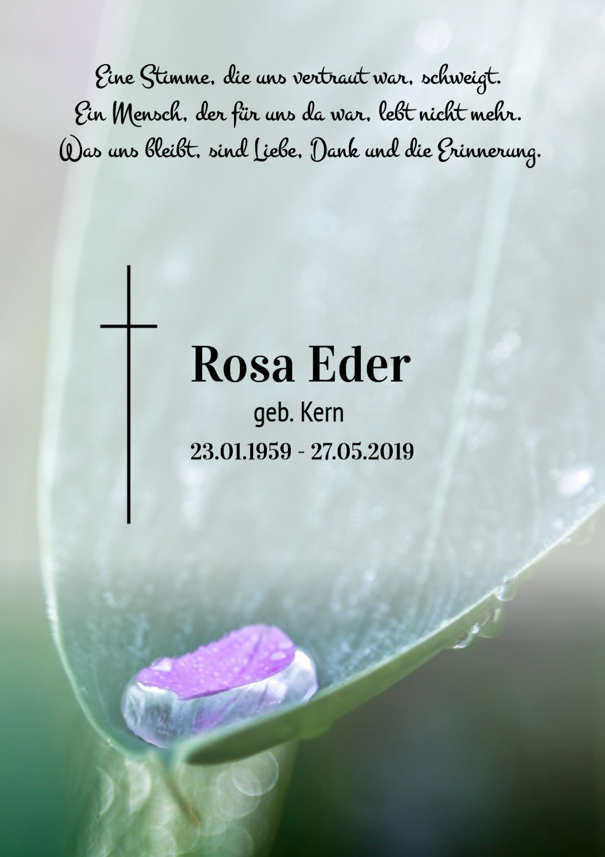 Traueranzeige von Rosa Eder