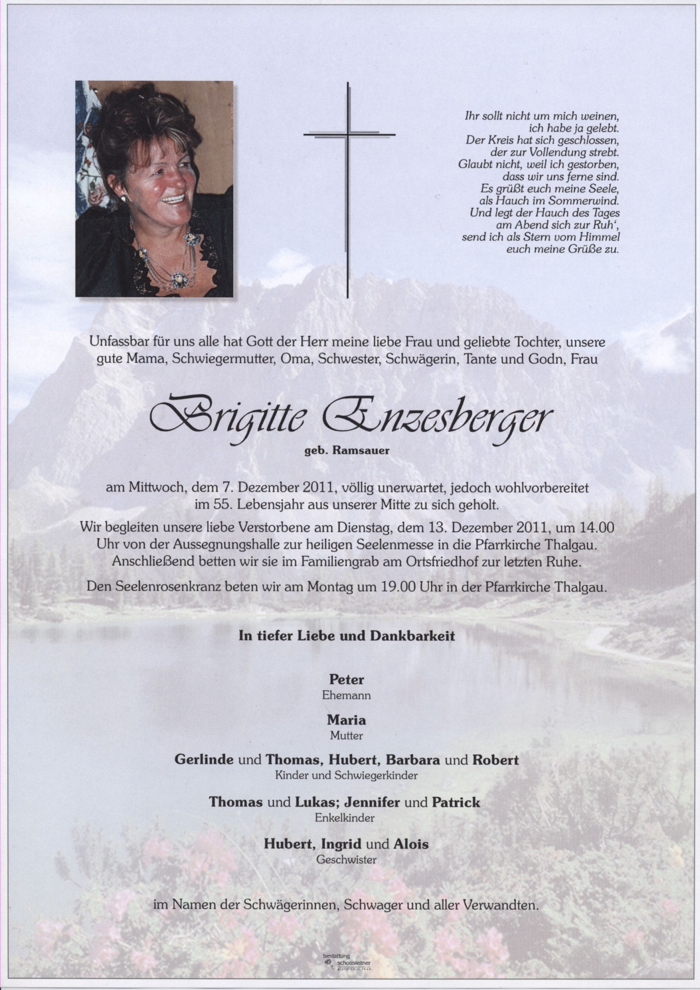 Traueranzeige von Brigitte Enzesberger