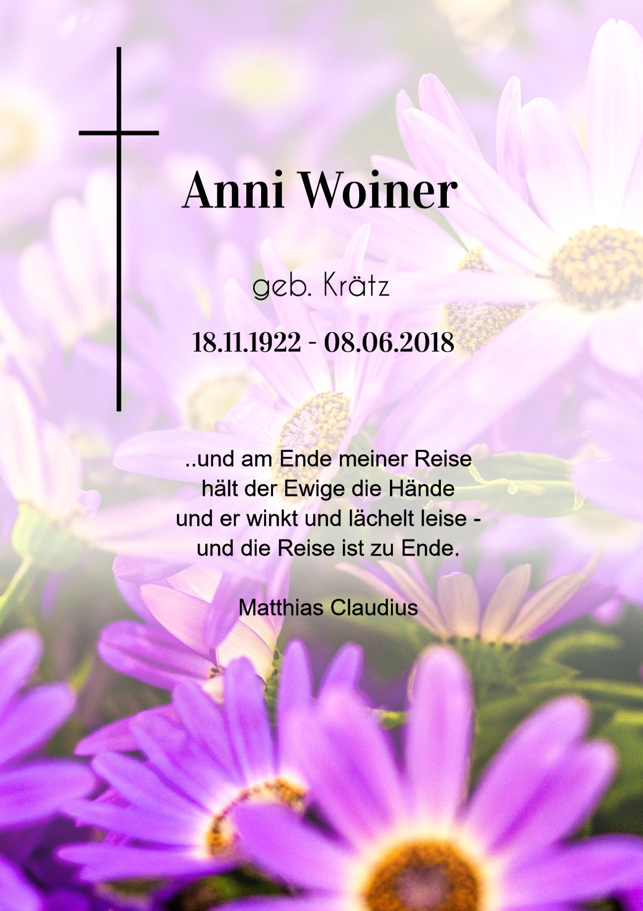 Traueranzeige von Anni Woiner