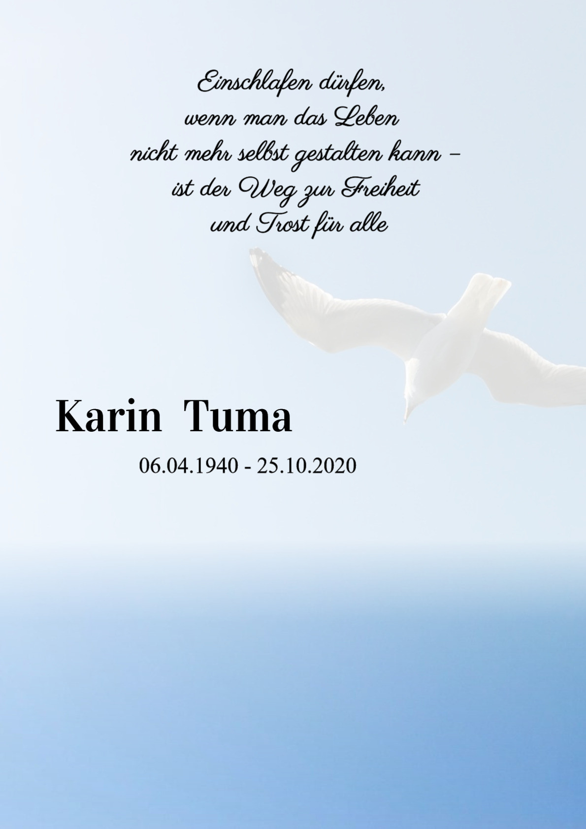 Traueranzeige von Karin Tuma