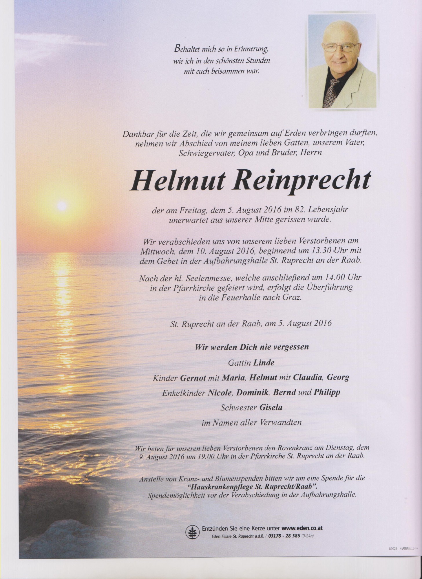 Traueranzeige von Helmut Reinprecht