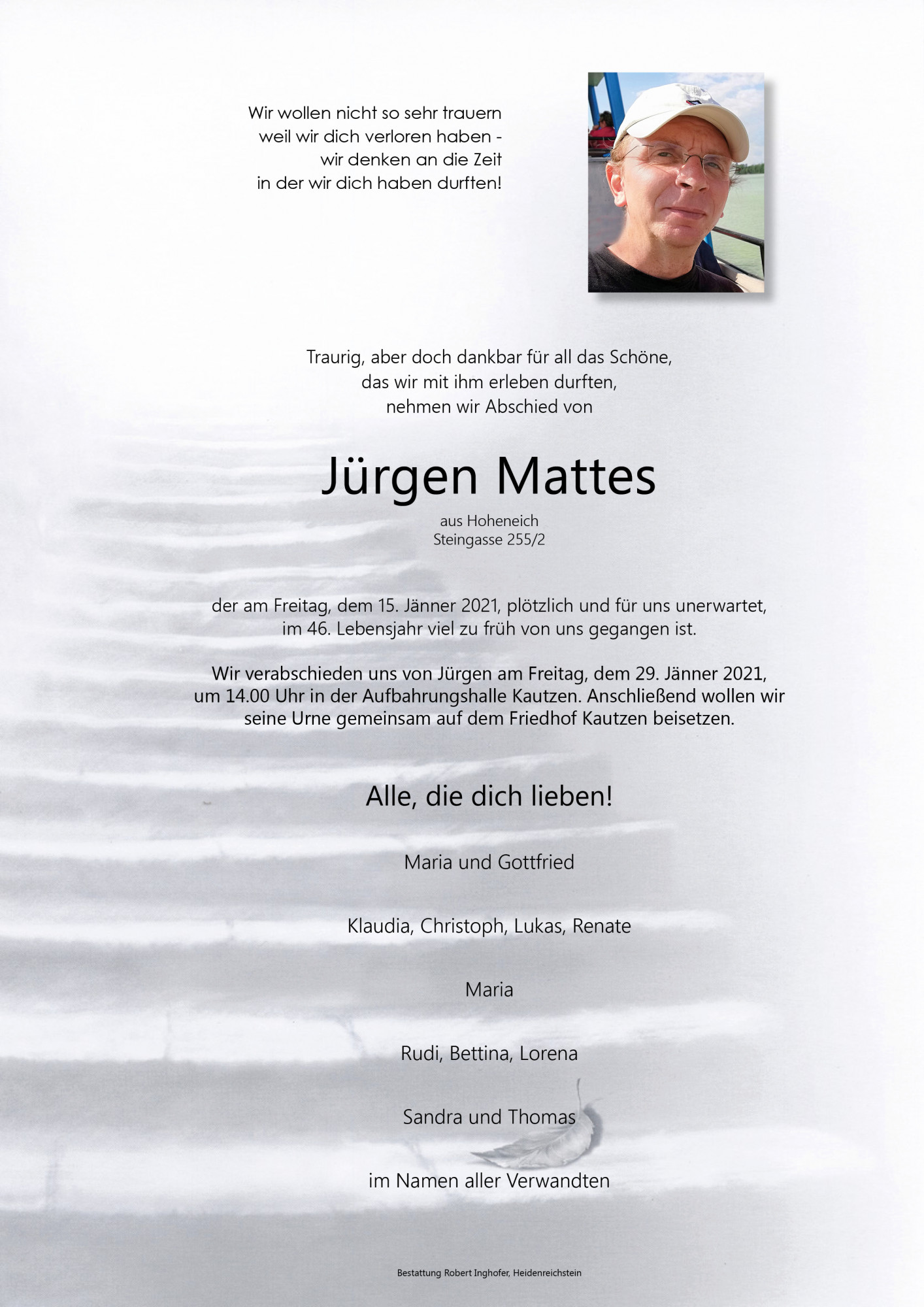 Traueranzeige von Jürgen Mattes