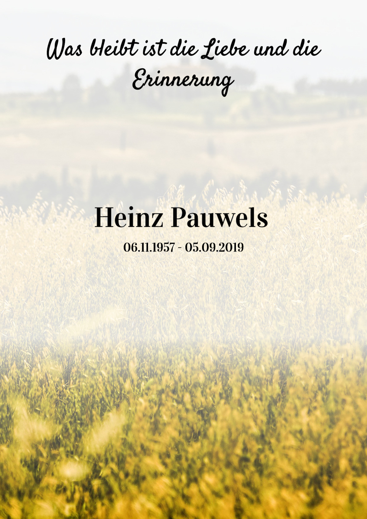 Traueranzeige von Heinz Pauwels